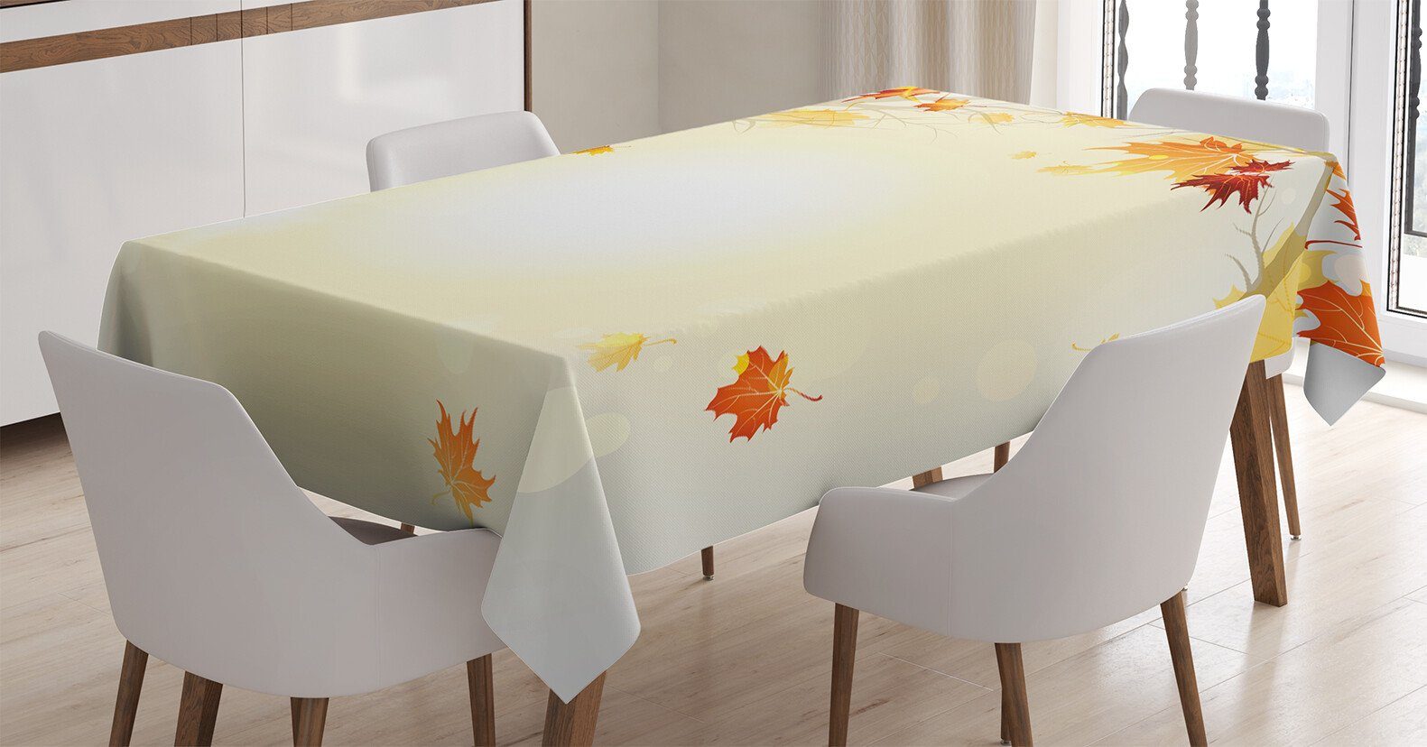 Waschbar Tischdecke Bereich und Baum Außen geeignet den Für Herbst-Blätter Blätter Abakuhaus Farbfest Farben, Klare