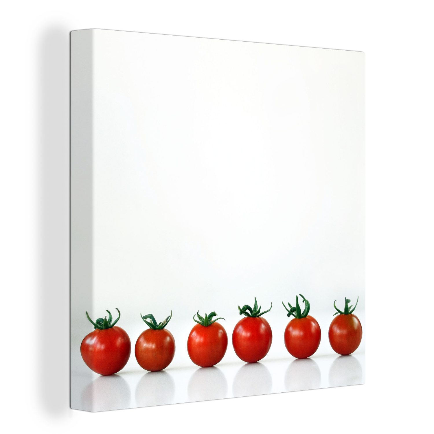 in für Hintergrund, einer Schlafzimmer Tomaten Leinwandbild weißem (1 Kleine Bilder Leinwand Reihe Wohnzimmer OneMillionCanvasses® St), mit