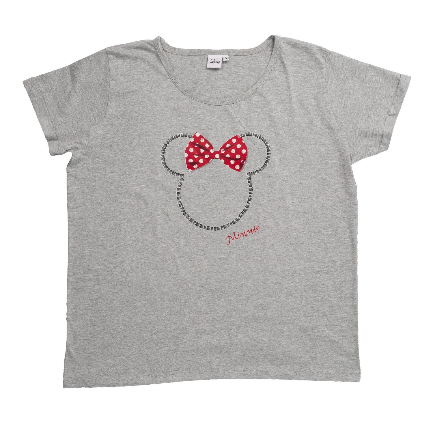 T-Shirt Disney Oversize Labels® United für Grau Minnie Mouse Bigshirt T-Shirt Damen