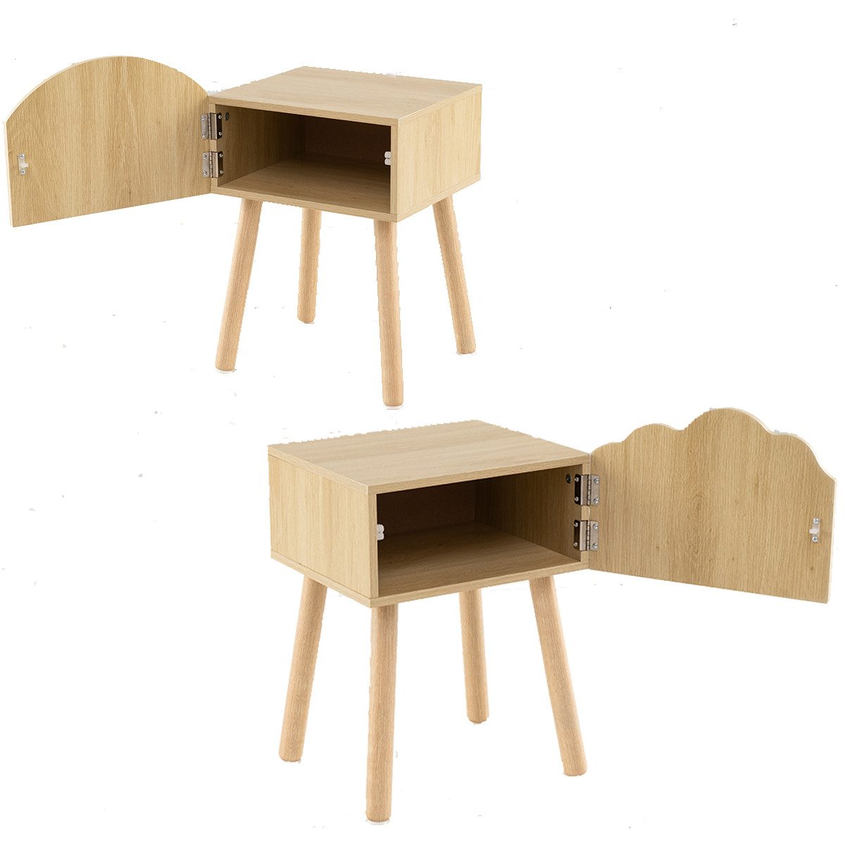 COSTWAY Nachttisch (2-St), Kinder, Nachtschrank mit kleinem Schrank & Massi günstig online kaufen