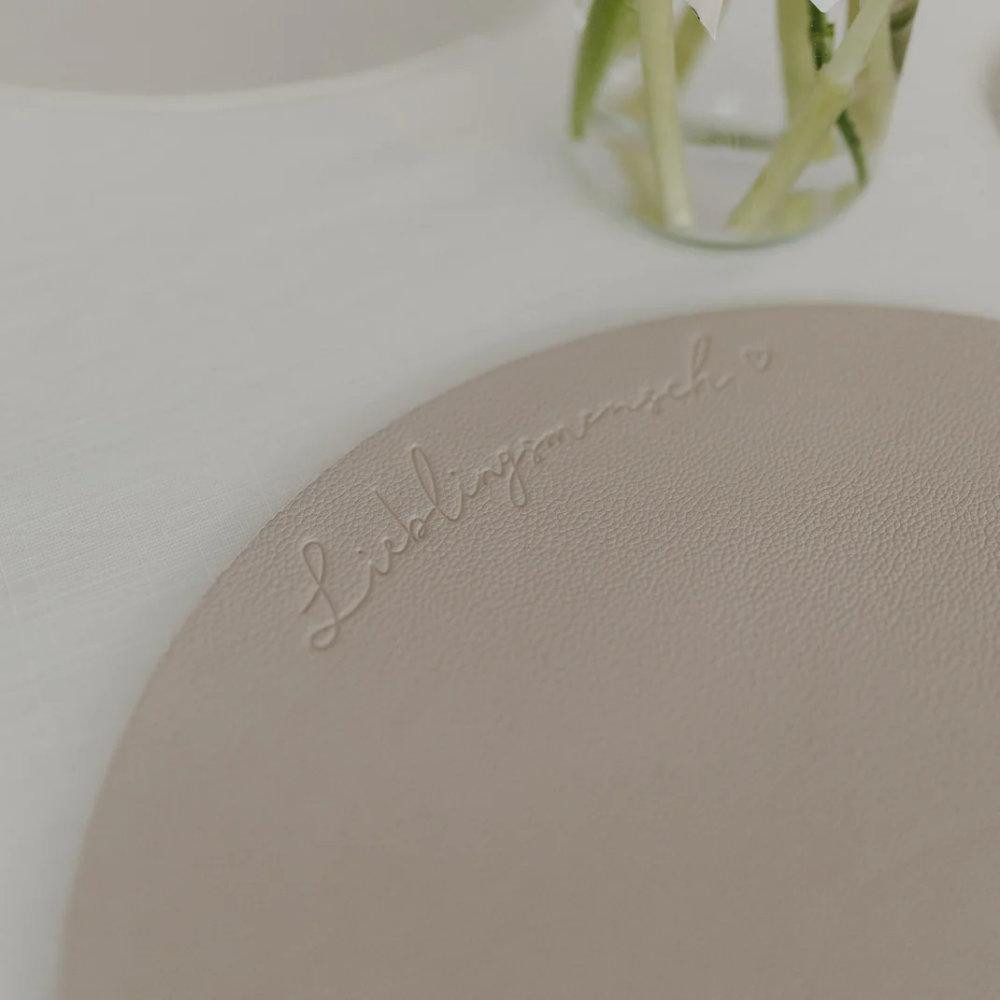 Eulenschnitt Platzset Platzset Wendbar Lieblingsmensch Creme