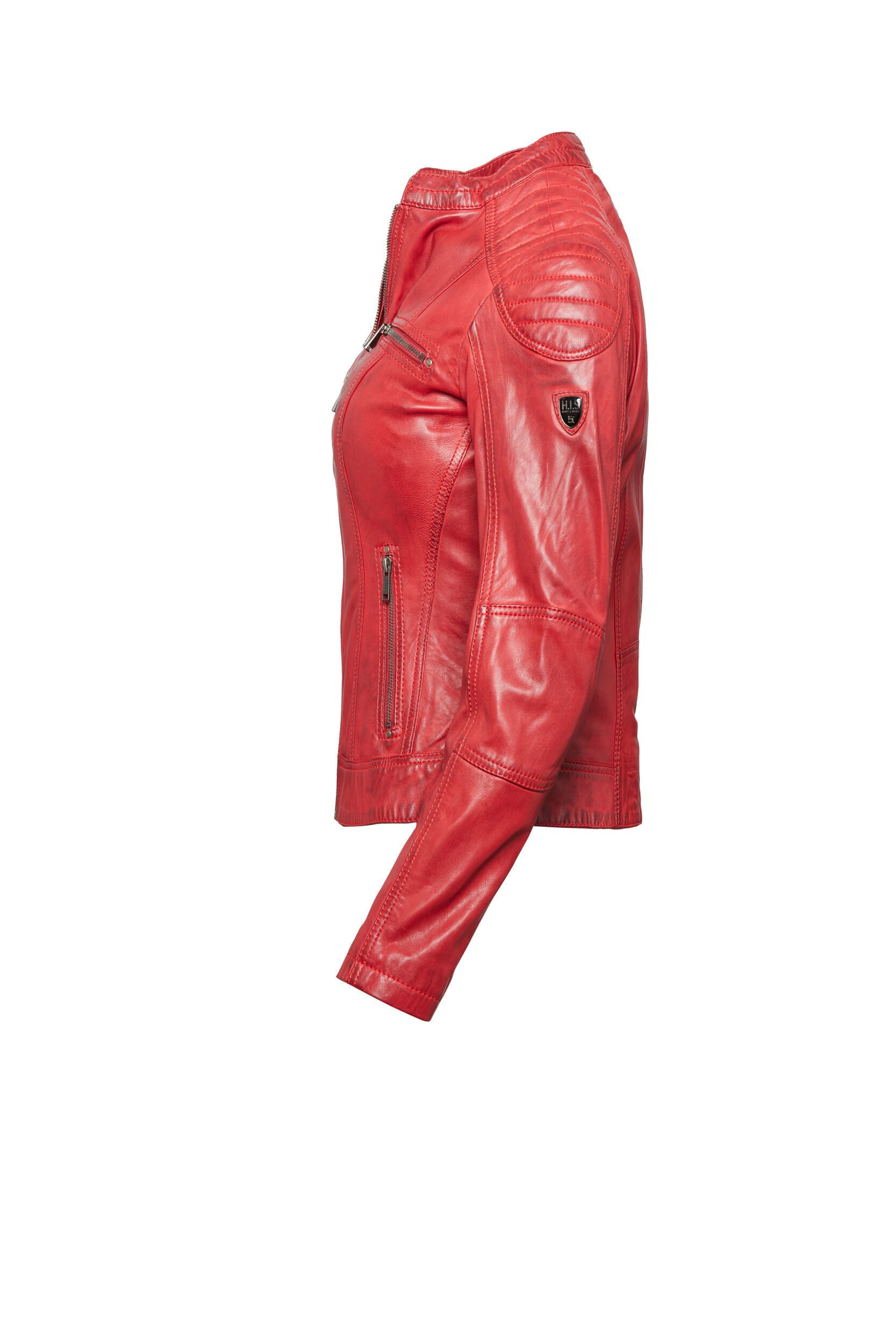 H.I.S Lederjacke (1-St) mit trendigen Ziernähten