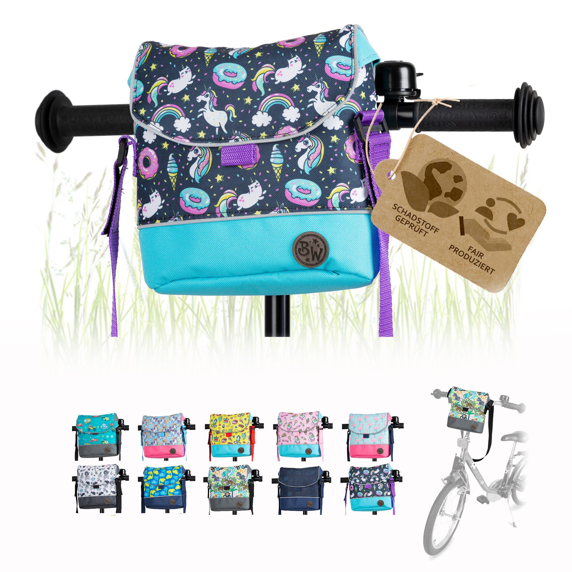 BambiniWelt by Rafael K. Lenkertasche Lenkertasche Tasche kompatibel mit Puky Woom Laufrad Roller Fahrrad