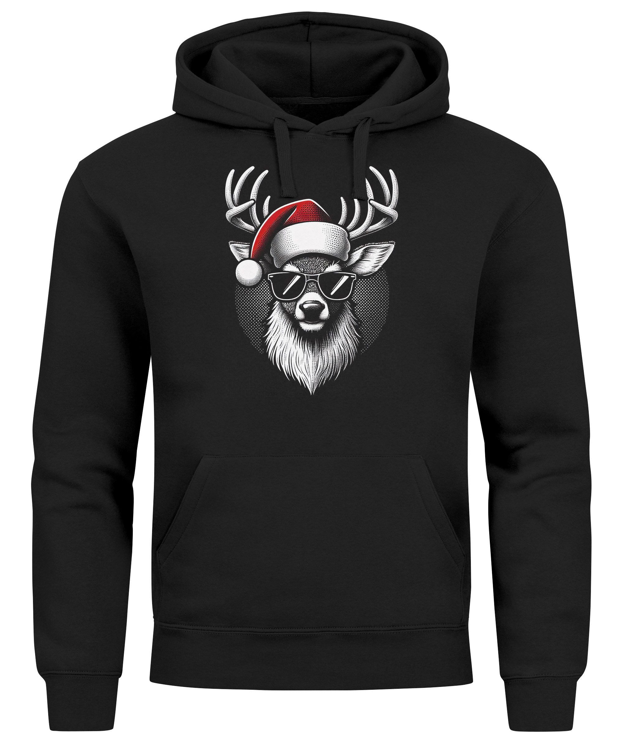 MoonWorks Hoodie Hoodie Herren Weihnachten Hirsch Rentier mit Weihnachtsmüt günstig online kaufen