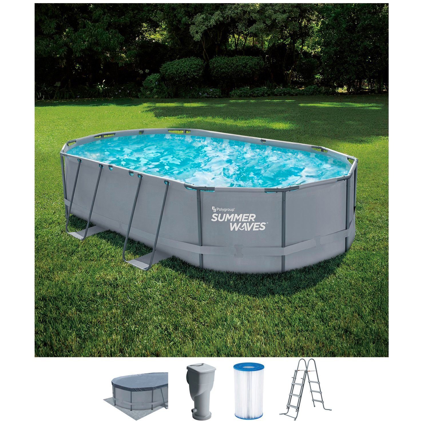 SummerWaves Framepool Active Frame (Set, 6-tlg), BxLxH: 305x488x107 cm