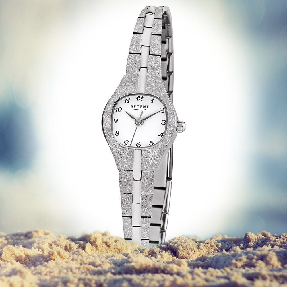 klein Uhr (ca. F-626 Regent Damen eckig, Quarz, Regent 23mm), Quarzuhr Armbanduhr Metall Metallarmband Damen