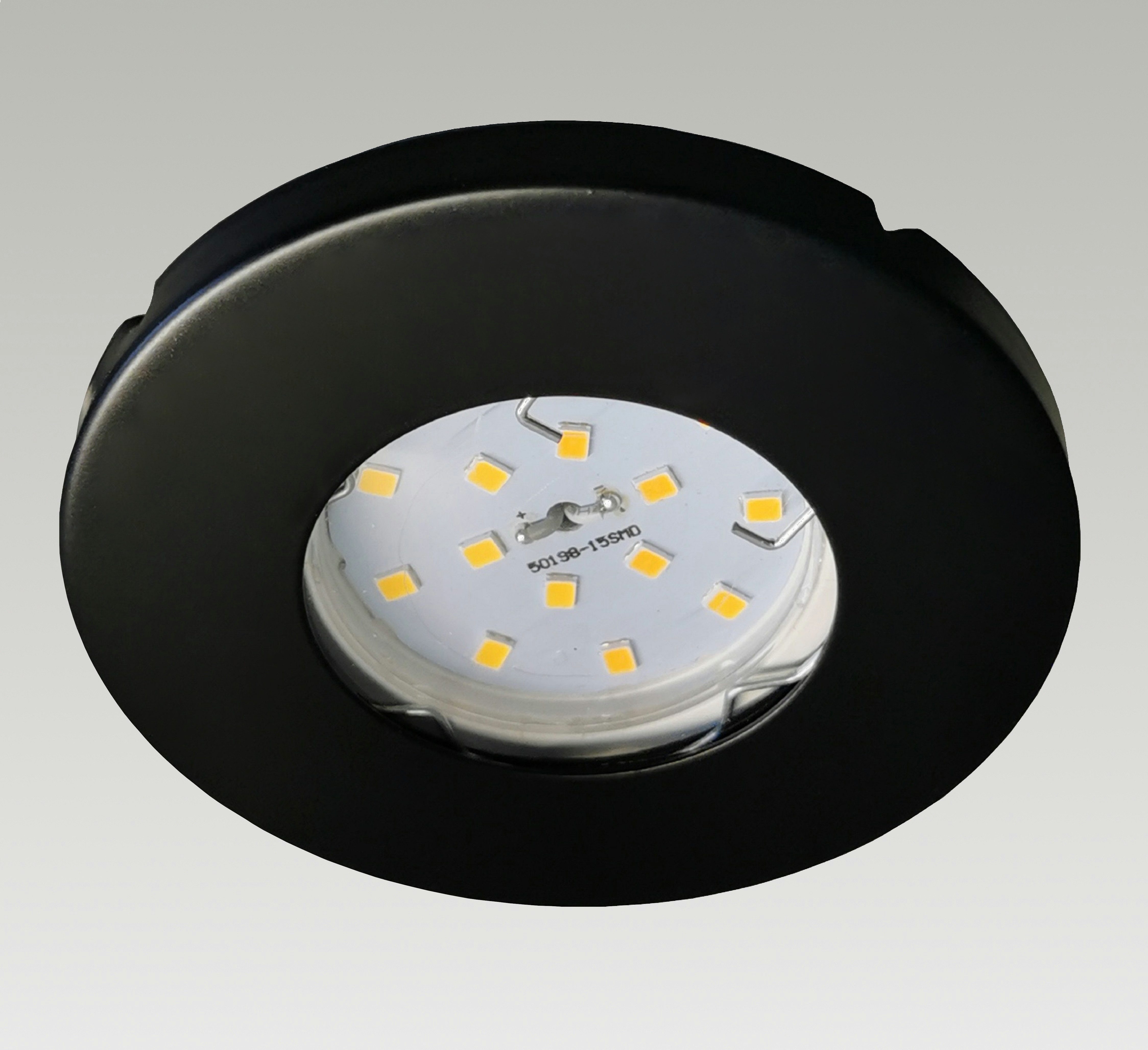 TRANGO LED Einbaustrahler, 6er Set 6729IP-065MO LED Einbaustrahler IP44 Schwarz matt inkl. 6x 5 Watt 3000K warmweiß Ultra Flach LED Modul für Bad, Dusche, Einbauspots, Deckenstrahler, Deckenlampe, Badleuchte