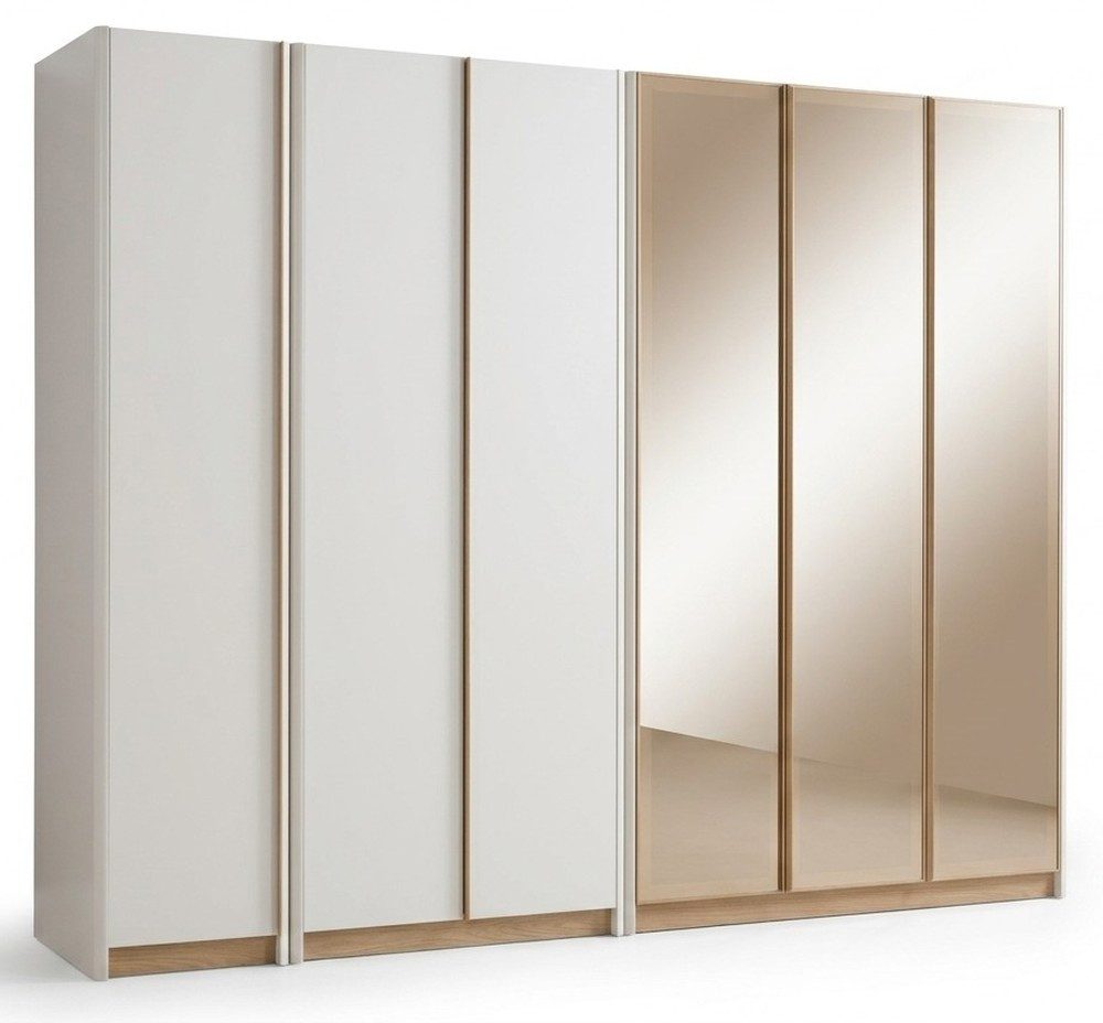 JVmoebel Kleiderschrank Modulschrank Luxus Modern Beige Holz Kleiderschrank Spiegel Roma (1-St., 1-tlg)