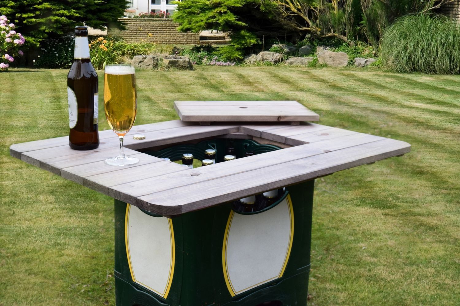 BURI Tischaufsatz Bierkastenaufsatz aus Holz Getränkekastenaufsatz Stehtisc günstig online kaufen