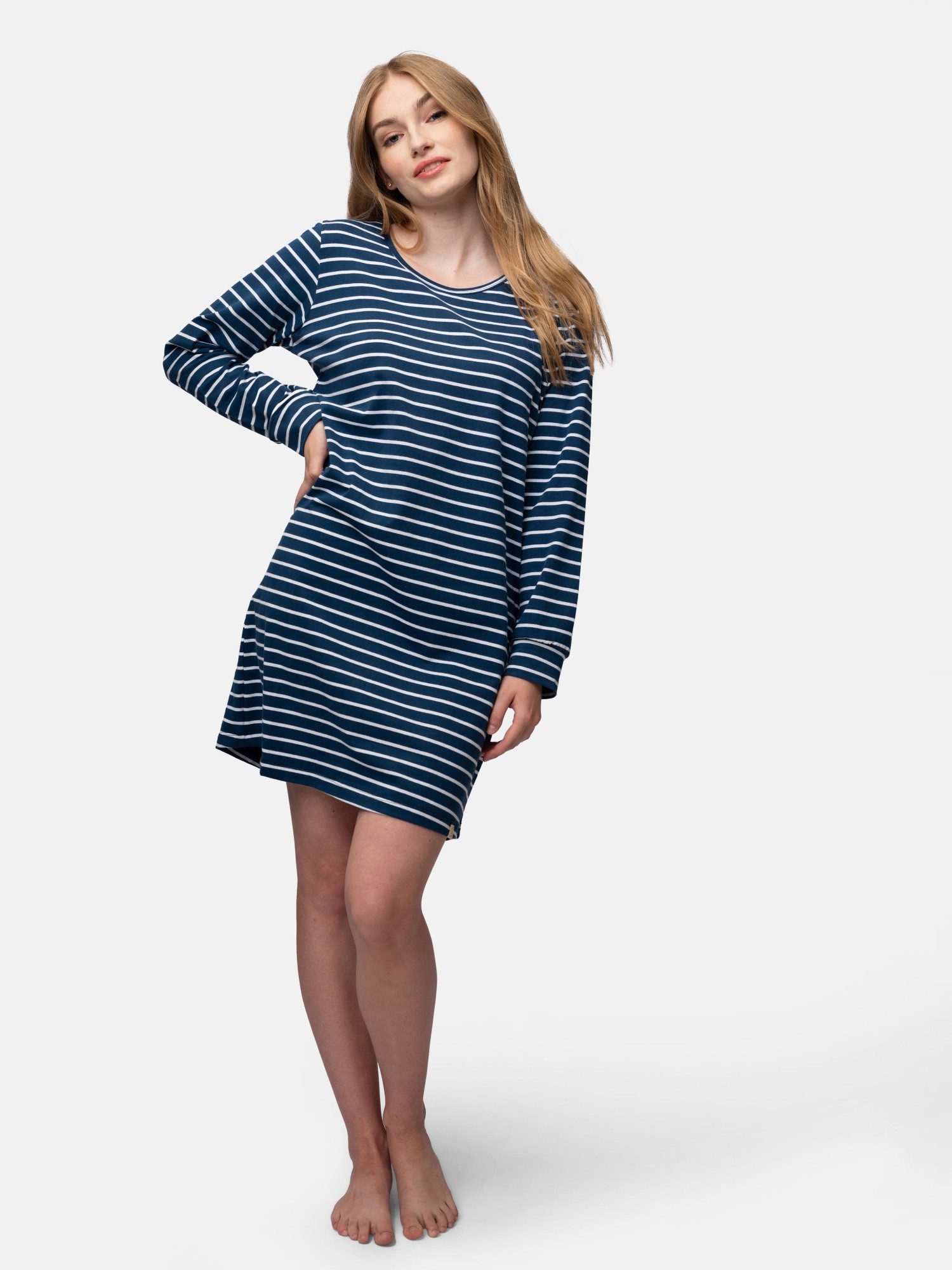 greenjama Sleepshirt geringelt, Biobaumwolle