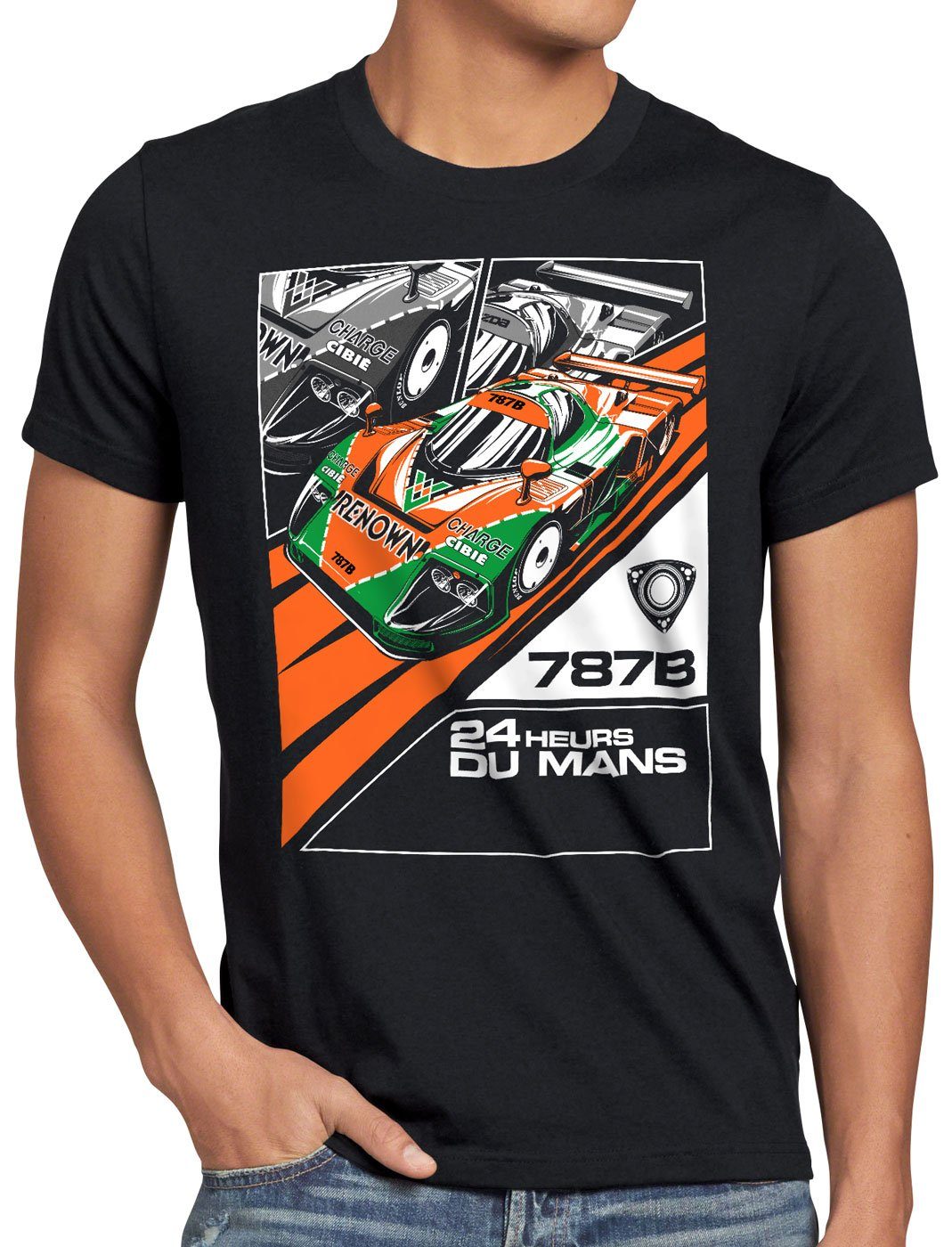 style3 Print-Shirt Herren T-Shirt 787B 4-Rotor wankel motor japan le mans