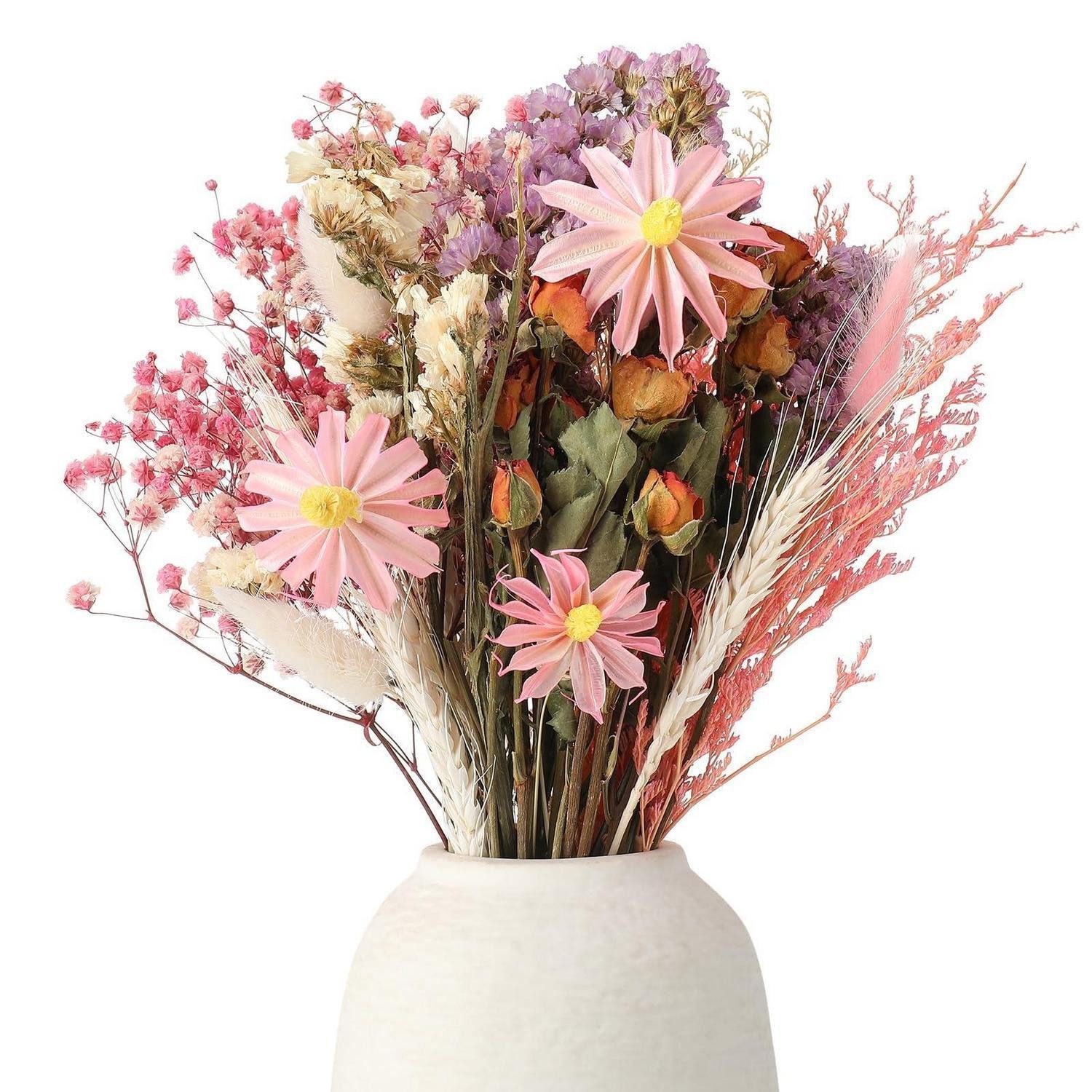 Trockenblume Trockenblumen Set Rosa 30 Stück 25-30cm, LuxusKollektion, Höhe 10 cm