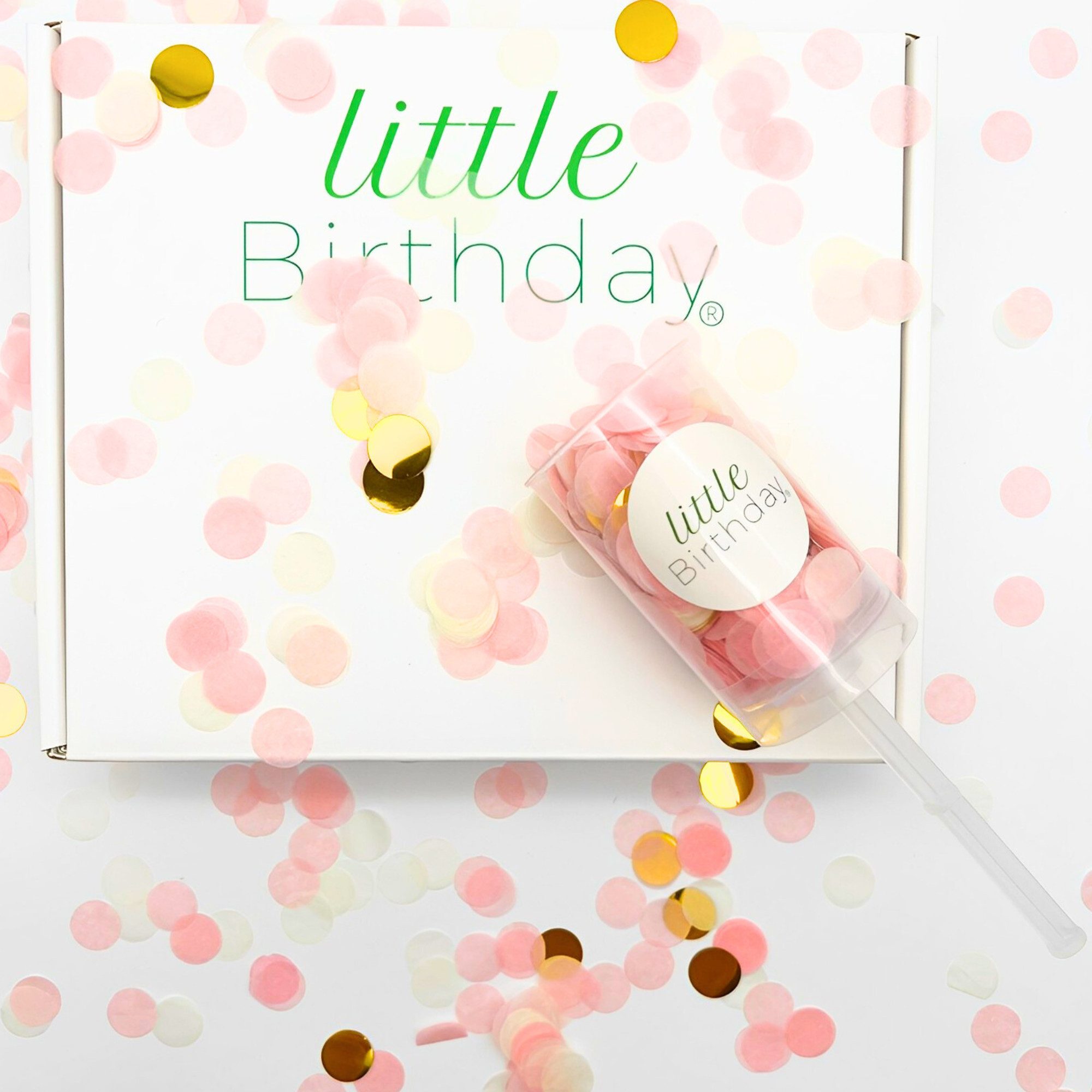 little Birthday Konfetti 4x wiederbefüllbare Schnipsel Kanonen, Konfetti Push Pop 1,5cm