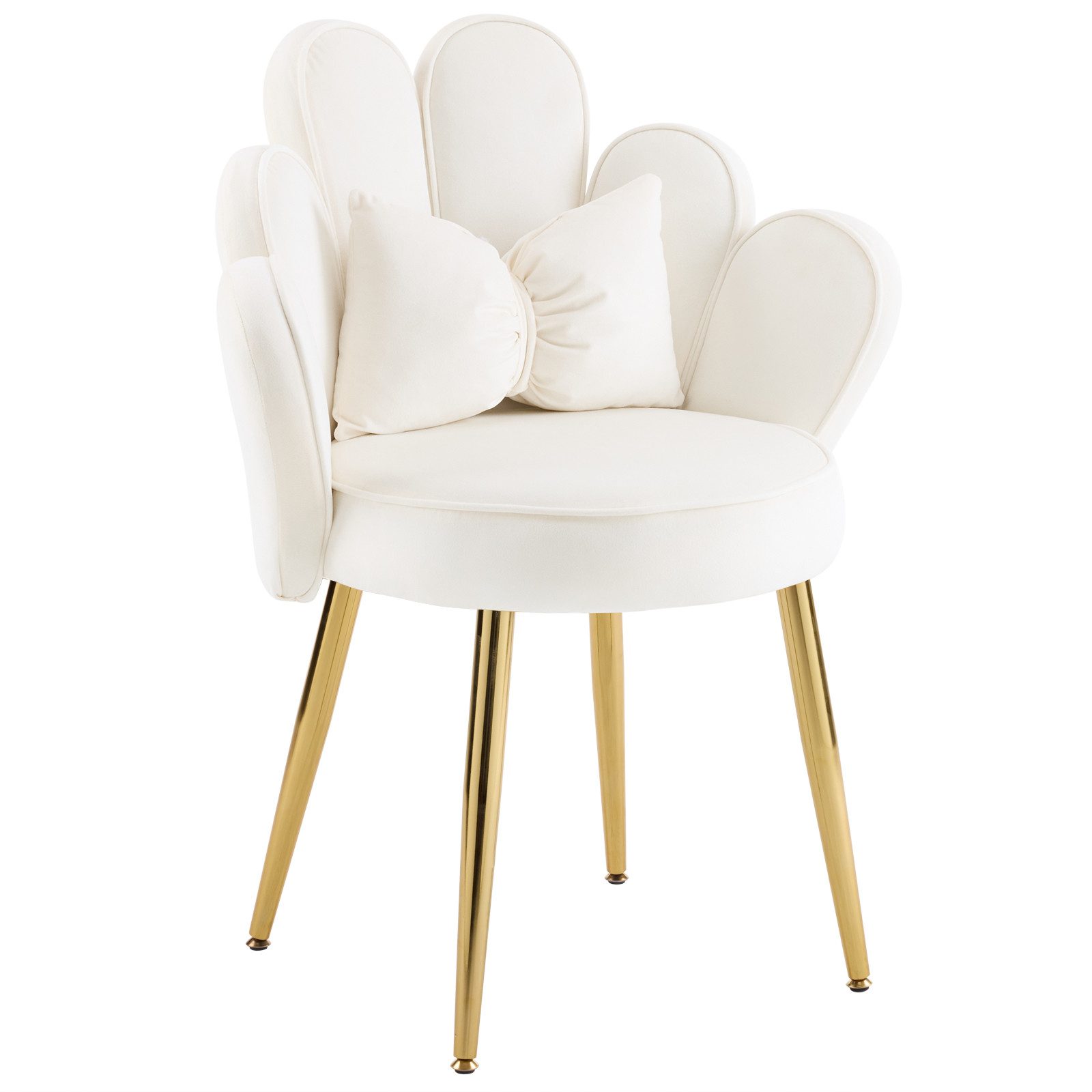 VINGLI Polsterstuhl mit Schleife Zierkissen, Schminktisch Stuhl, Monderne E günstig online kaufen