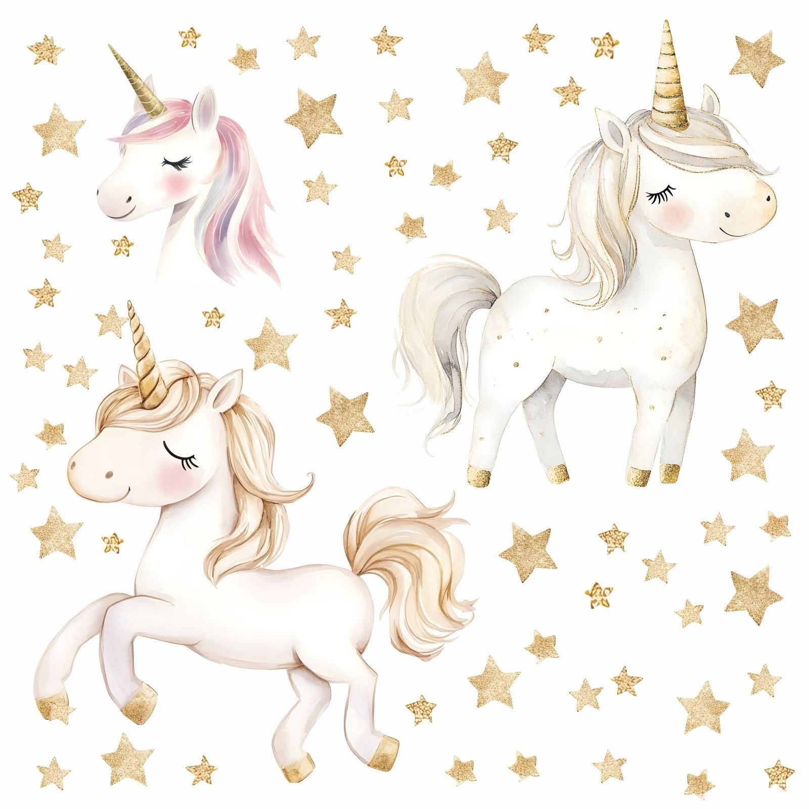 nikima Wandtattoo 256 Wandtattoo Einhorn weiß - Größe 750 x 420 mm (PVC-Fol günstig online kaufen