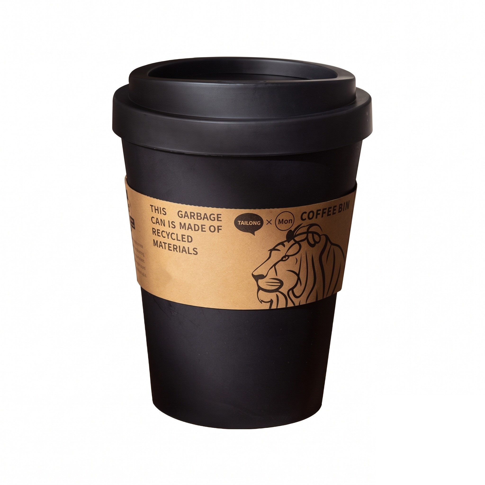 Sinoba Papierkorb XXL Kaffeebecher Coffeecup, Abfalleimer Mülleimer mit abnehmbaren Schwingdeckel 11 Liter