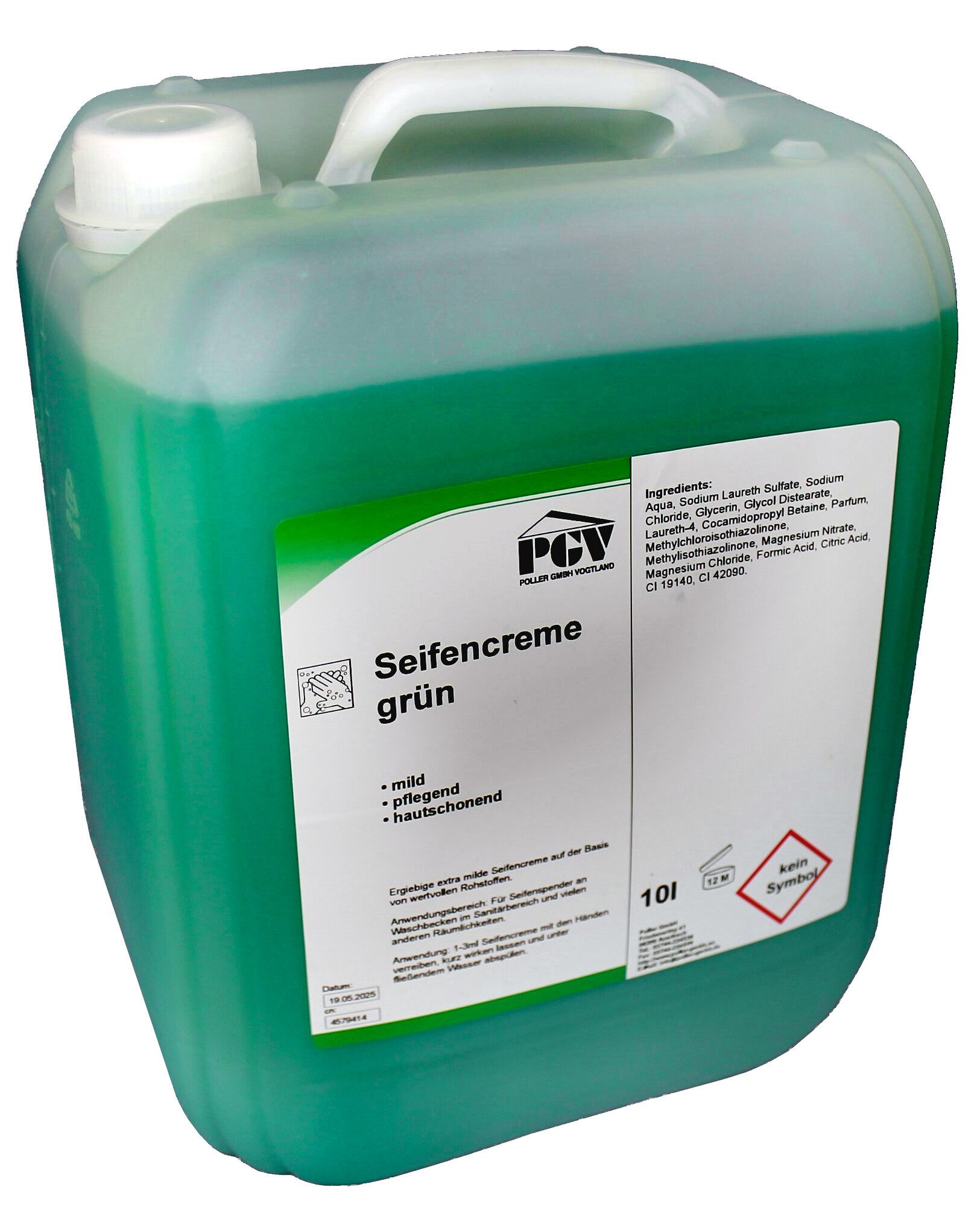 Flüssigseife Мылоcreme GRÜN, 10 Liter, verschiedene Mengen, 1-tlg.