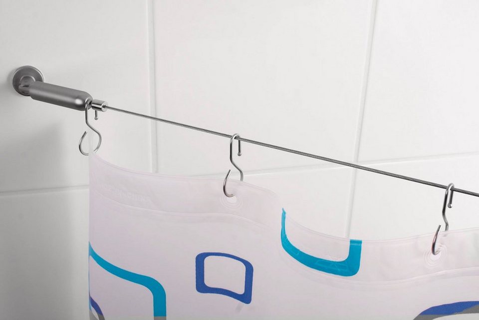 Duschvorhang-Seilsystem Comfort, Ridder, kürzbar, mit Bohren, Länge bis 300  cm
