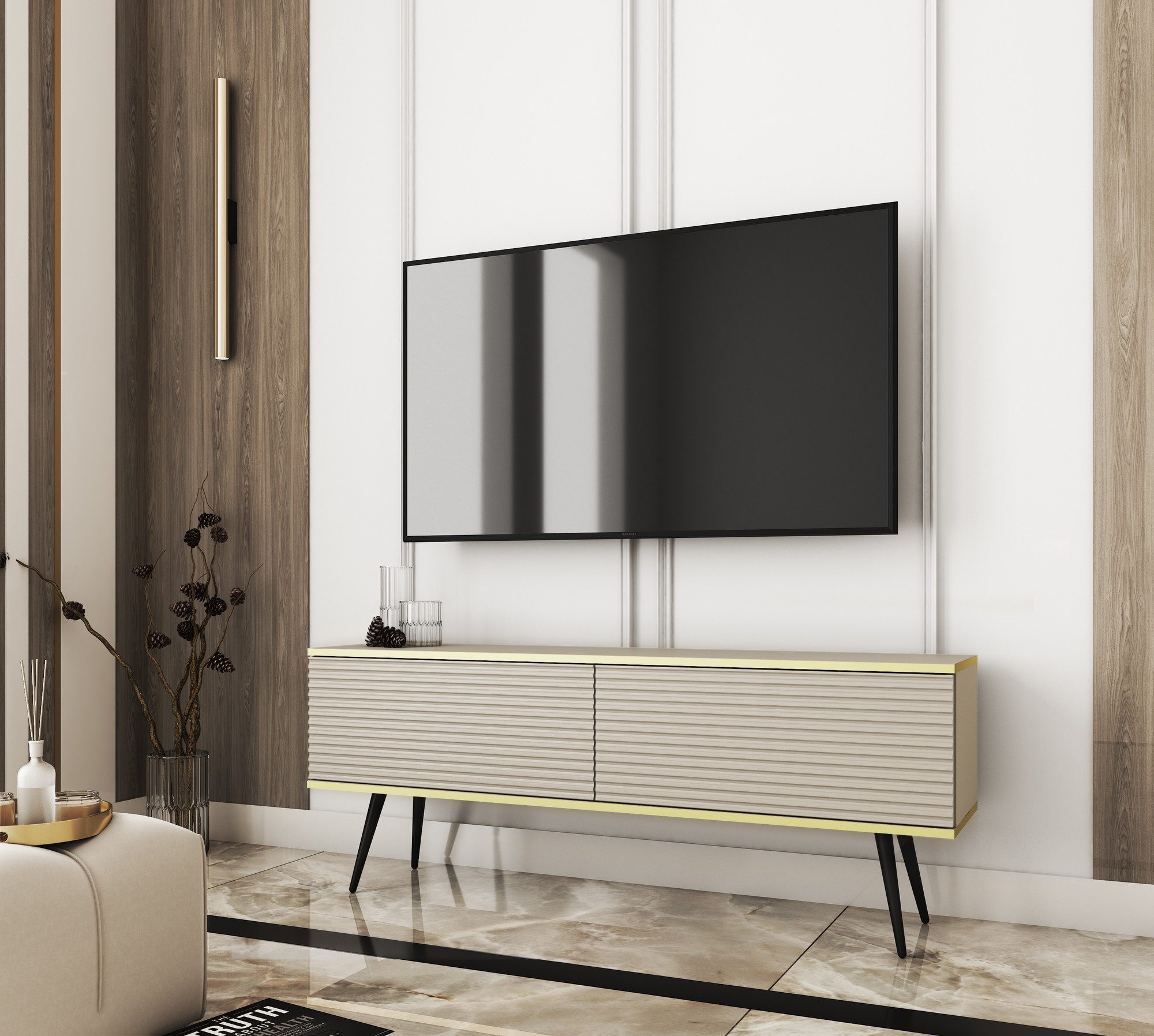 MOEBLO TV-Board Dayn Wave new (Lowboard günstig online kaufen