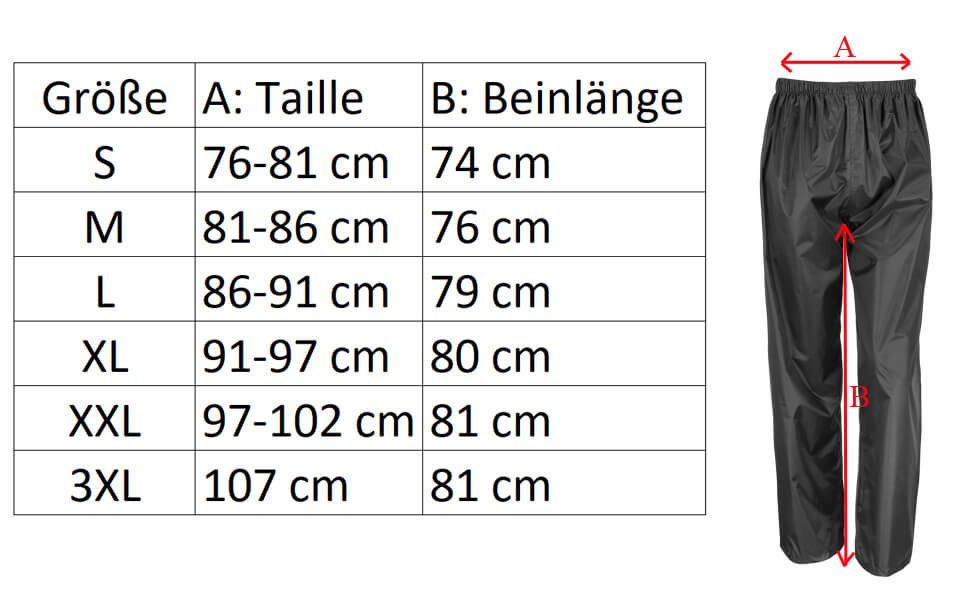 tomBrook Regenhose R226X Unisex Regenhose unifarben - Leichte Regenbundhose für Erwachsene