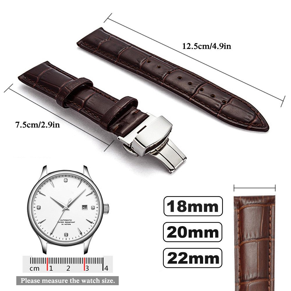 Jibenhome Wechselarmband Leder Uhrenarmband mit Geschenkbox,Edelstahl-Schna günstig online kaufen
