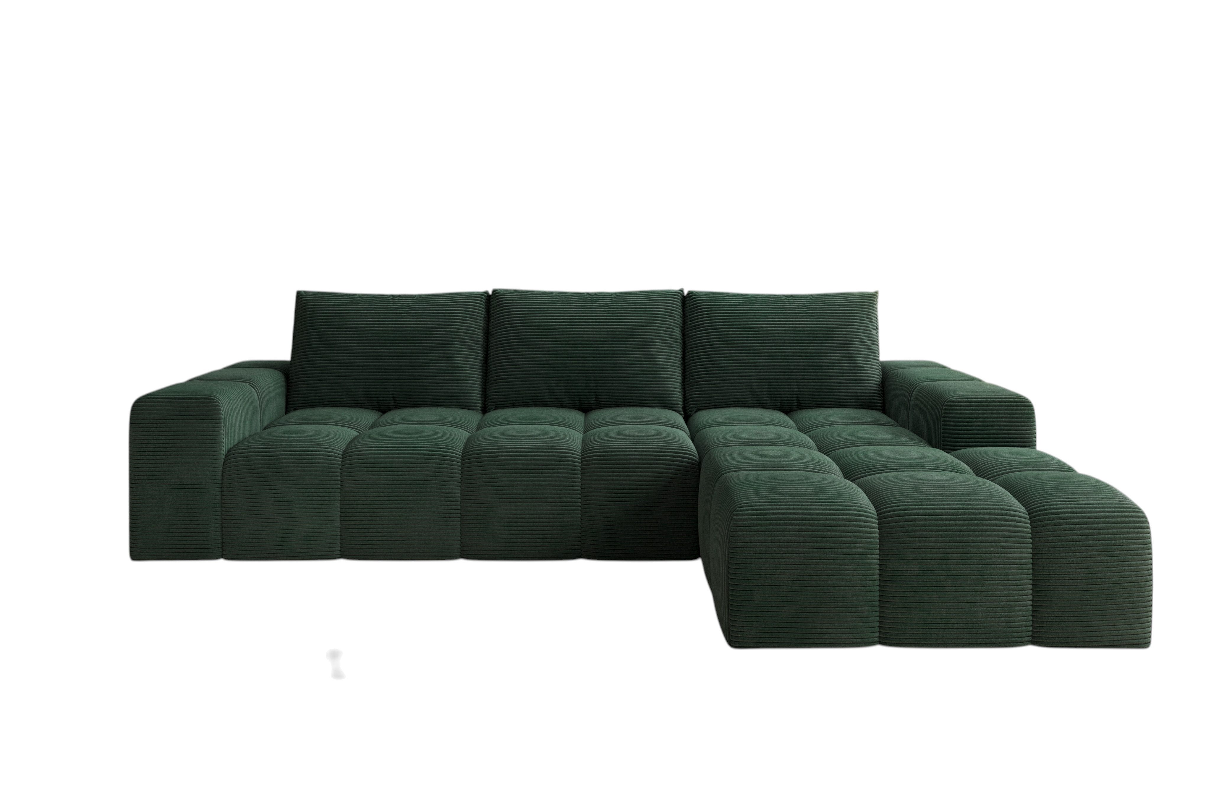 PROMETO Möbel Ecksofa Cento Couch L-Form,Sofa Links/Rechts Teddy-Bouclé, Web oder Cord-Stoff