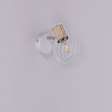 etc-shop Wandleuchte, Leuchtmittel nicht inklusive, Wand Lampe Metall Leuchte Holz Spot Beweglich Schlaf Zimmer