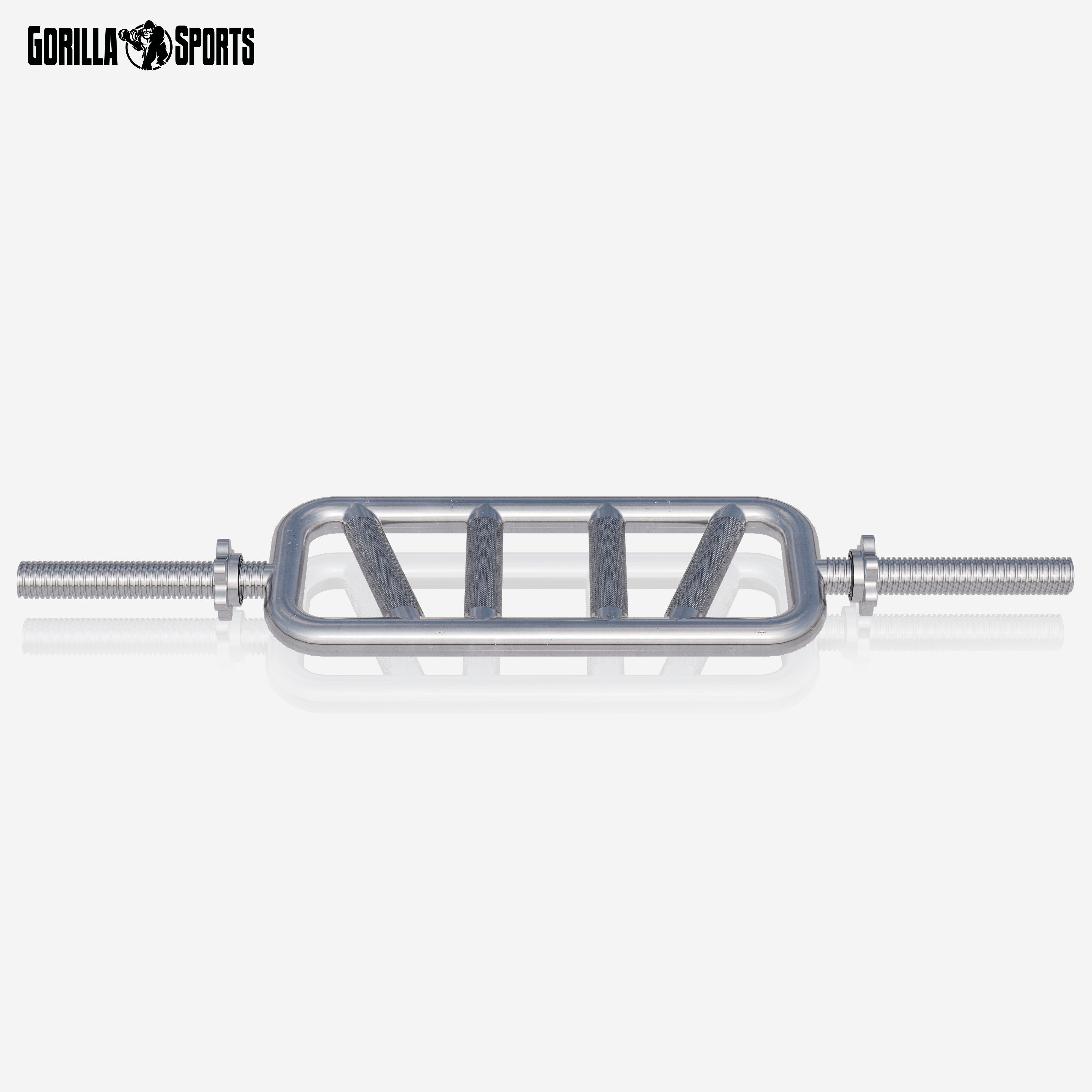 GORILLA SPORTS Langhantelstange Trizepstrainer Diagonal in Chrom, 86.5 cm (3-tlg)