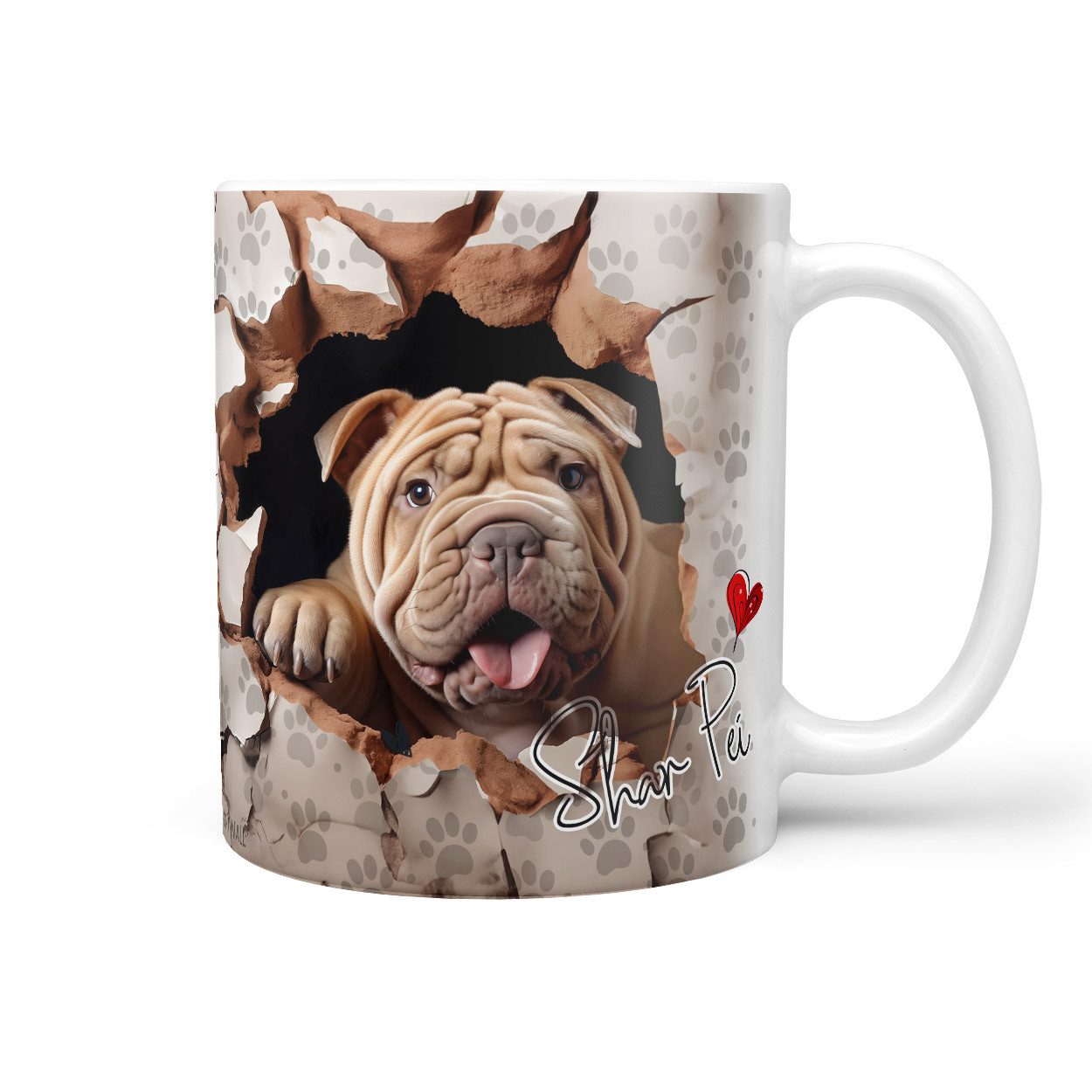 Sunnywall Tasse Shar Pei - Hund Hunderasse - Geschenk für Hundeliebhaber, Keramik, inkl. Geschenkkarte