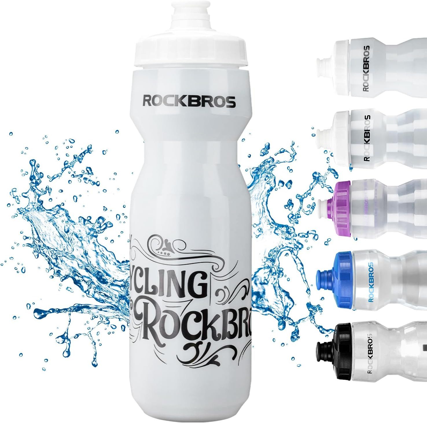 ROCKBROS Trinkflasche Fahrrad-Wasserflasche 750 ml, BPA-frei für Radfahren Fitness Wandern