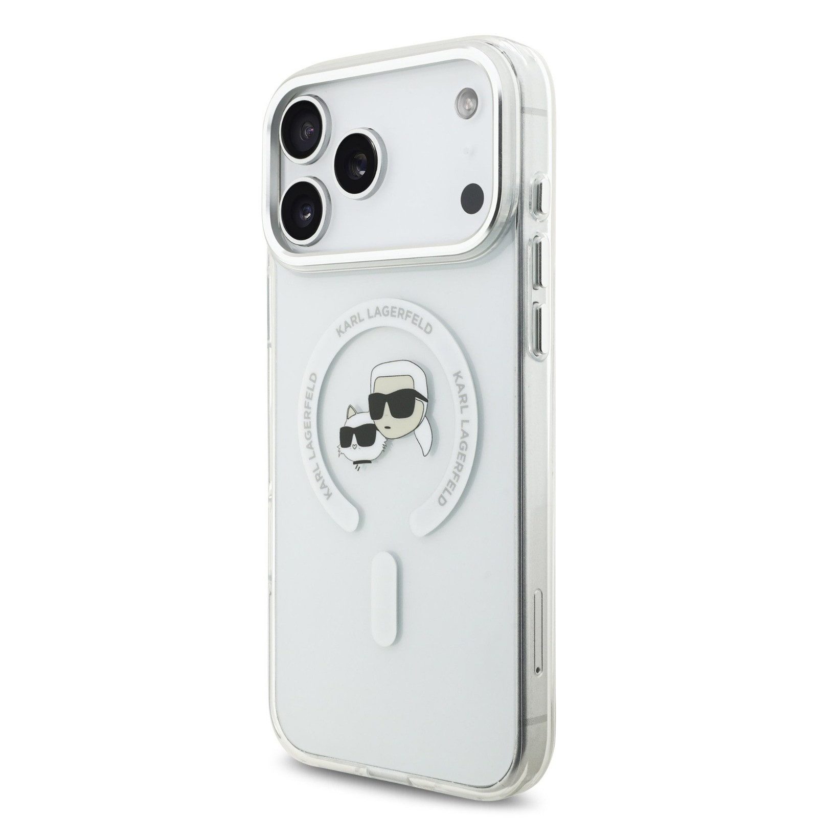 KARL LAGERFELD Handyhülle Case MagSafe iPhone 17 Pro Max Kunststoff Karl Katze transparent 6,9 Zoll, Kantenschutz