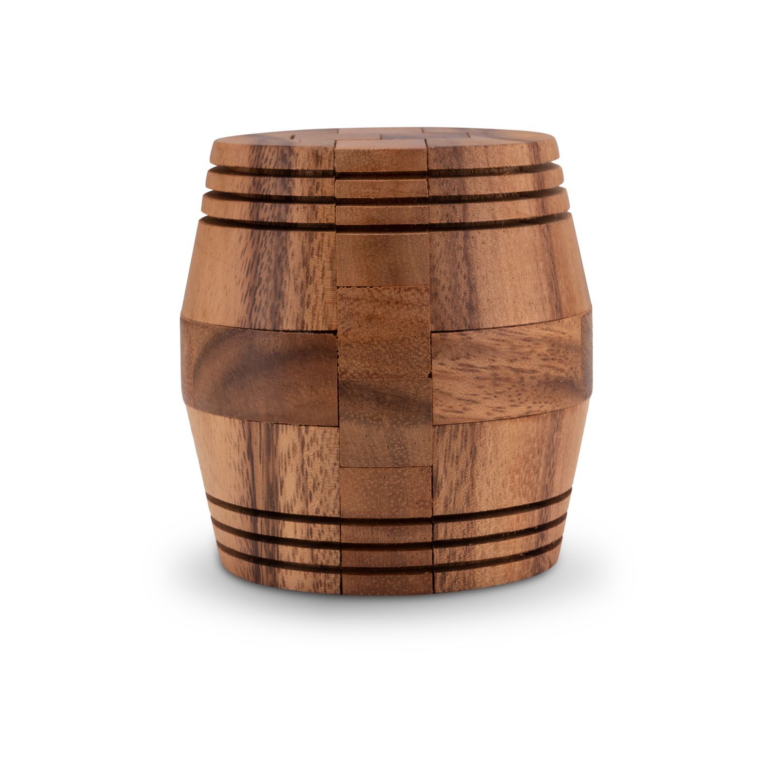 LOGOPLAY 3D-Puzzle Barrel, Puzzleteile, Barrel 3D Puzzle Holzfass Ø 7 cm Knobelspiel aus 12 Teilen aus