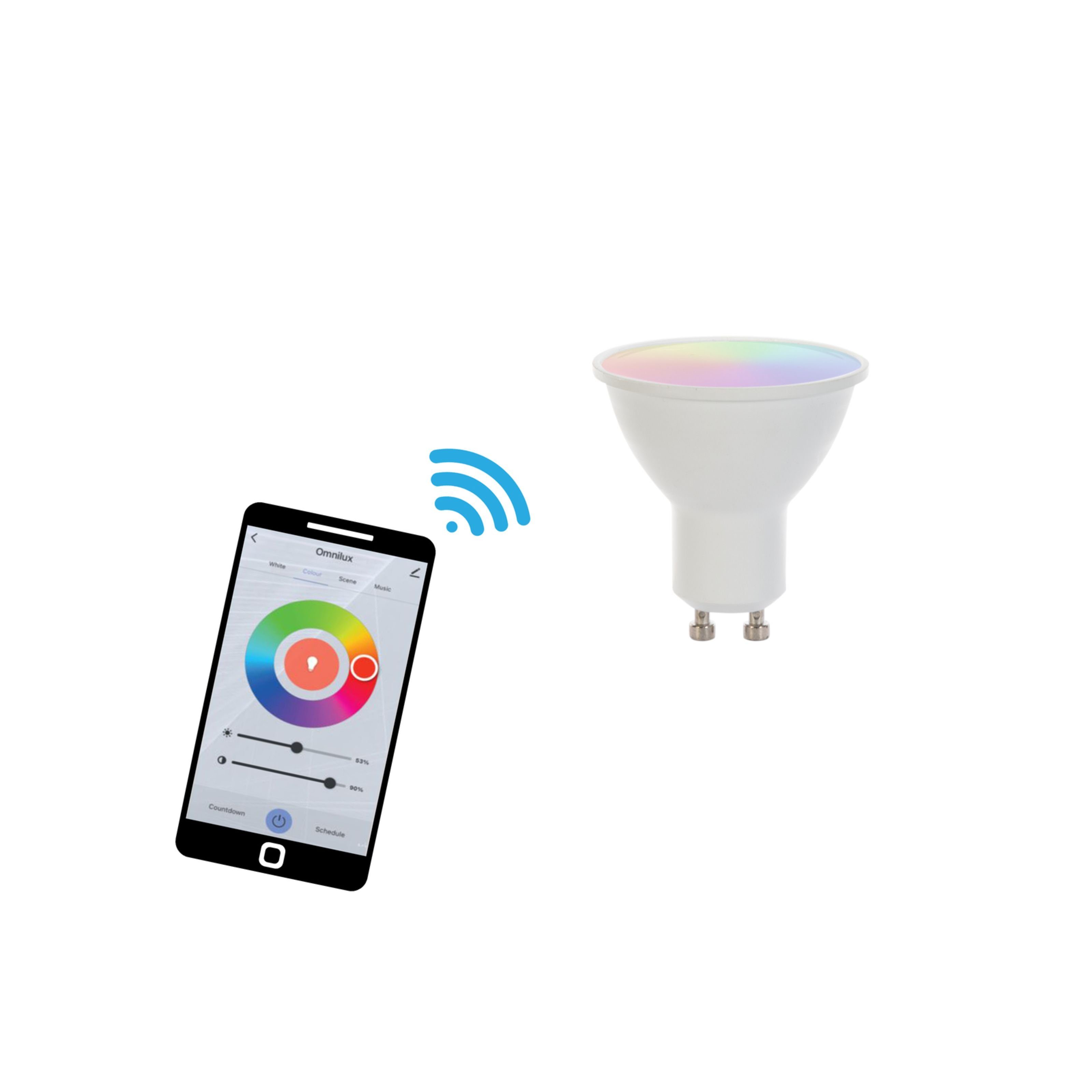 OMNILUX Spezialleuchtmittel, LED GU10 RGB/WW/CW WiFi - Brenner