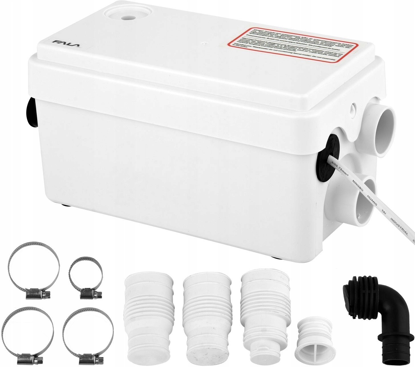 TRIZERATOP Hebeanlage WC Hebeanlage, Fäkalienpumpe Dusche Waschbecken ohne Zerkleinerer 250W (Komplett, Komplett)