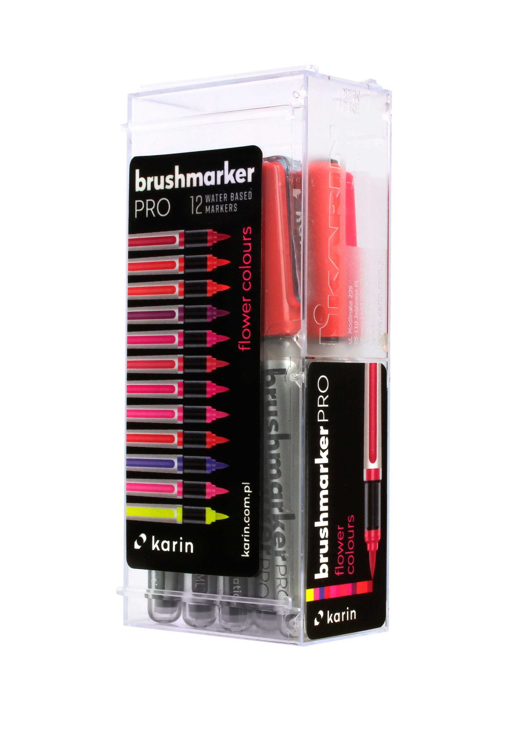PRO Farben Brushmarker Pinselstift Rot 12 Set, karin