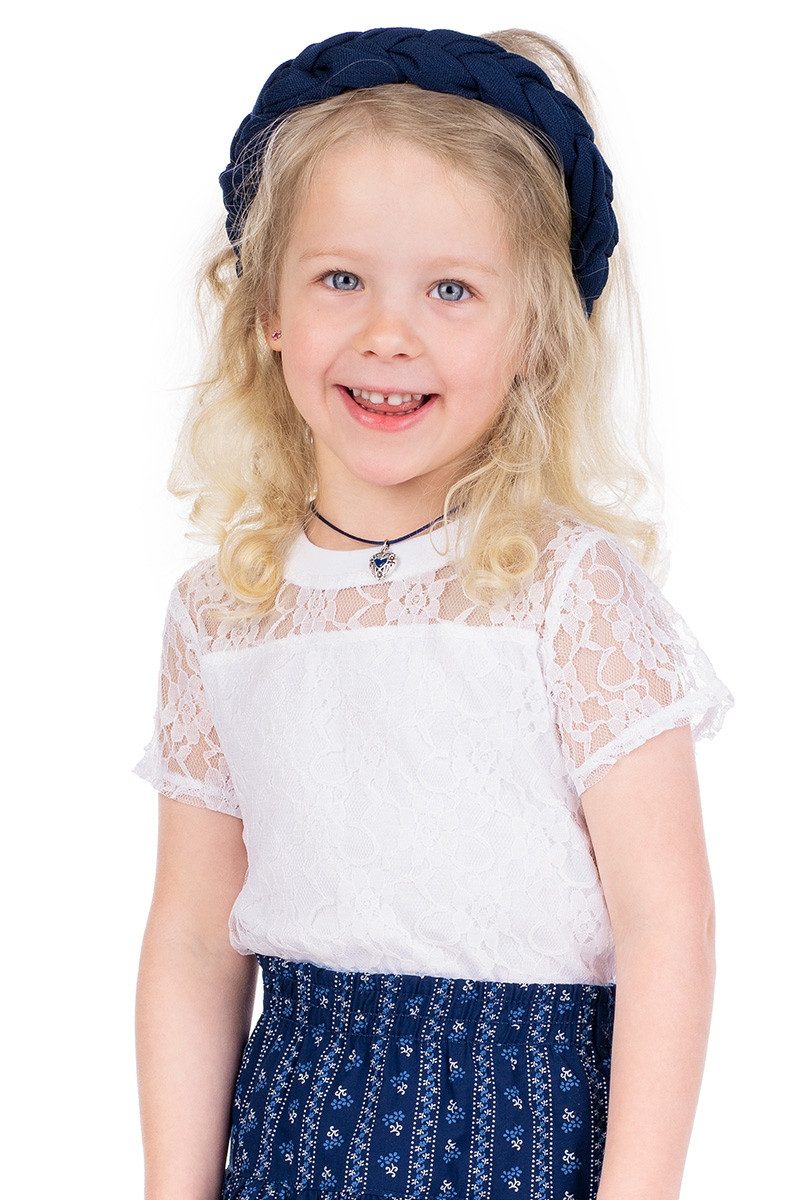 Isar-Trachten Trachtenbluse Trachtenshirt Kind - MALIA - weiß