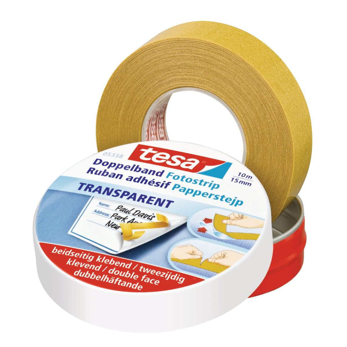 tesa Doppelklebeband tesa Doppelband Fix dünnes Vlies 15mmx10m
