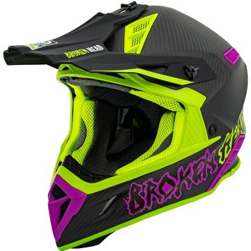 Broken Head Motorradhelm THE HUNTER Carbon ultralight green-pink, extrem leicht