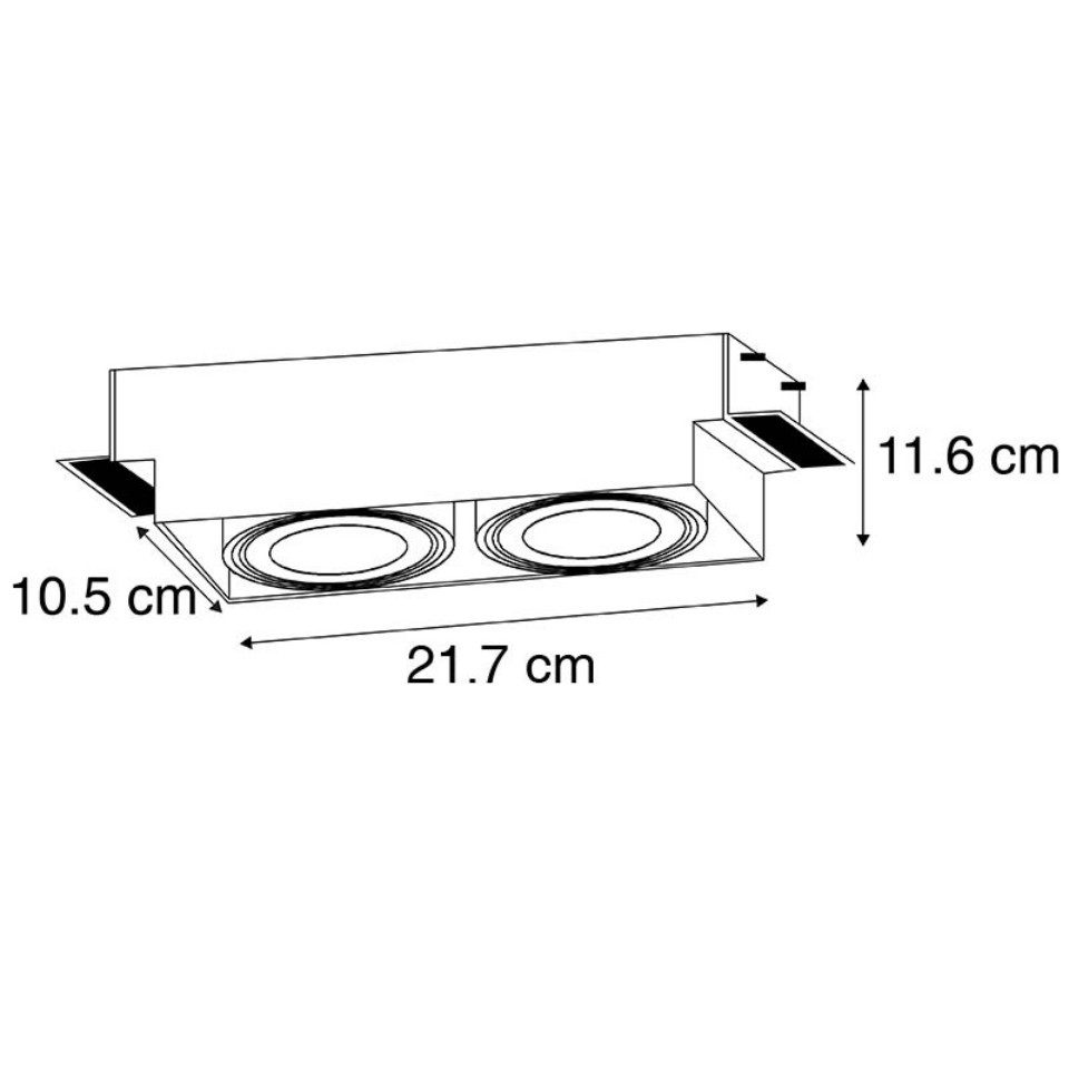 Qazqa LED Einbaustrahler Oneon, Dimmbar, LED wechselbar, Extra-Warmweiß, QAZQA Downlight, gu10, Schwarz, Stahl, Modern