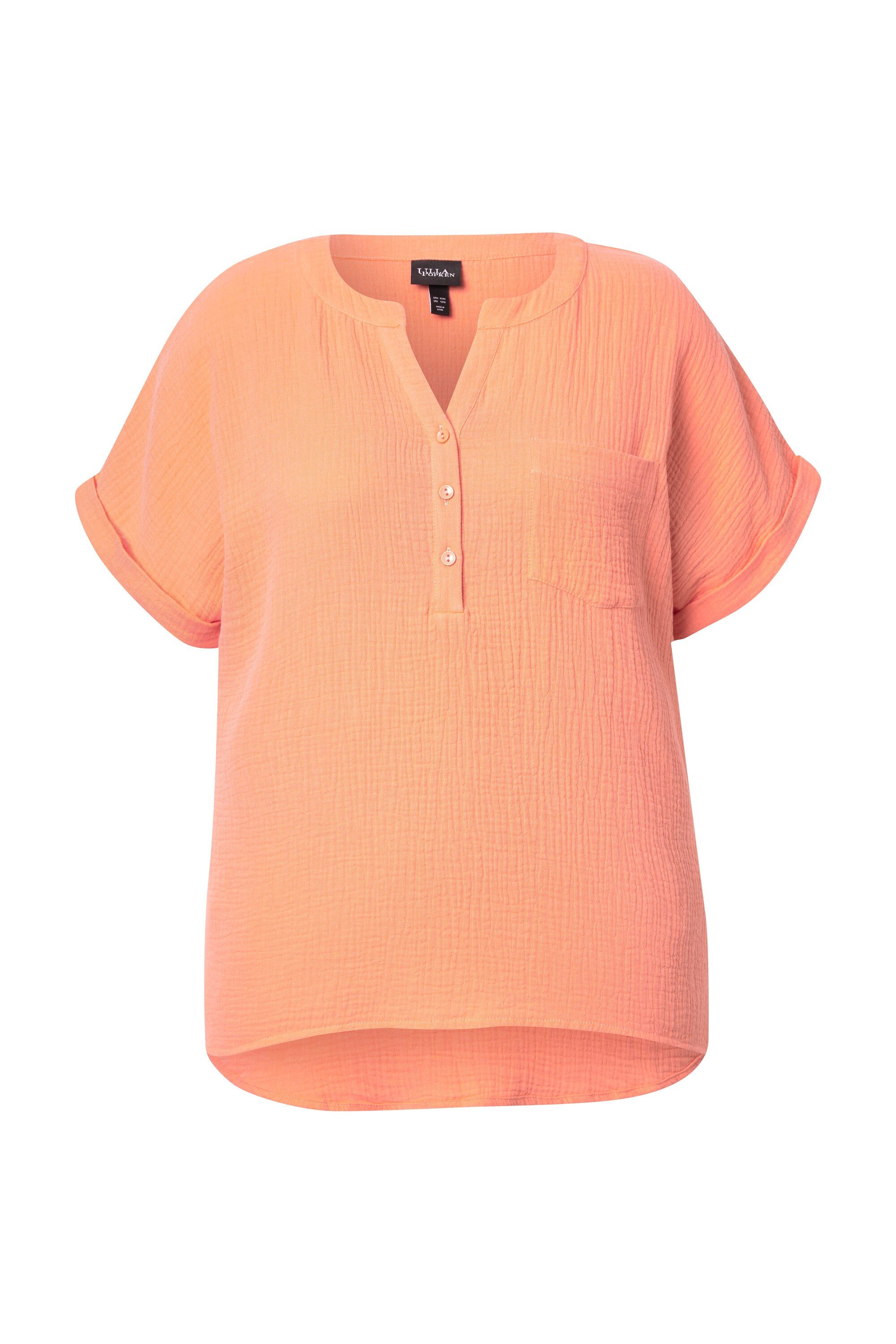 Ulla Popken Druckbluse Musselin-Bluse Oversized Tunika-Ausschnitt günstig online kaufen