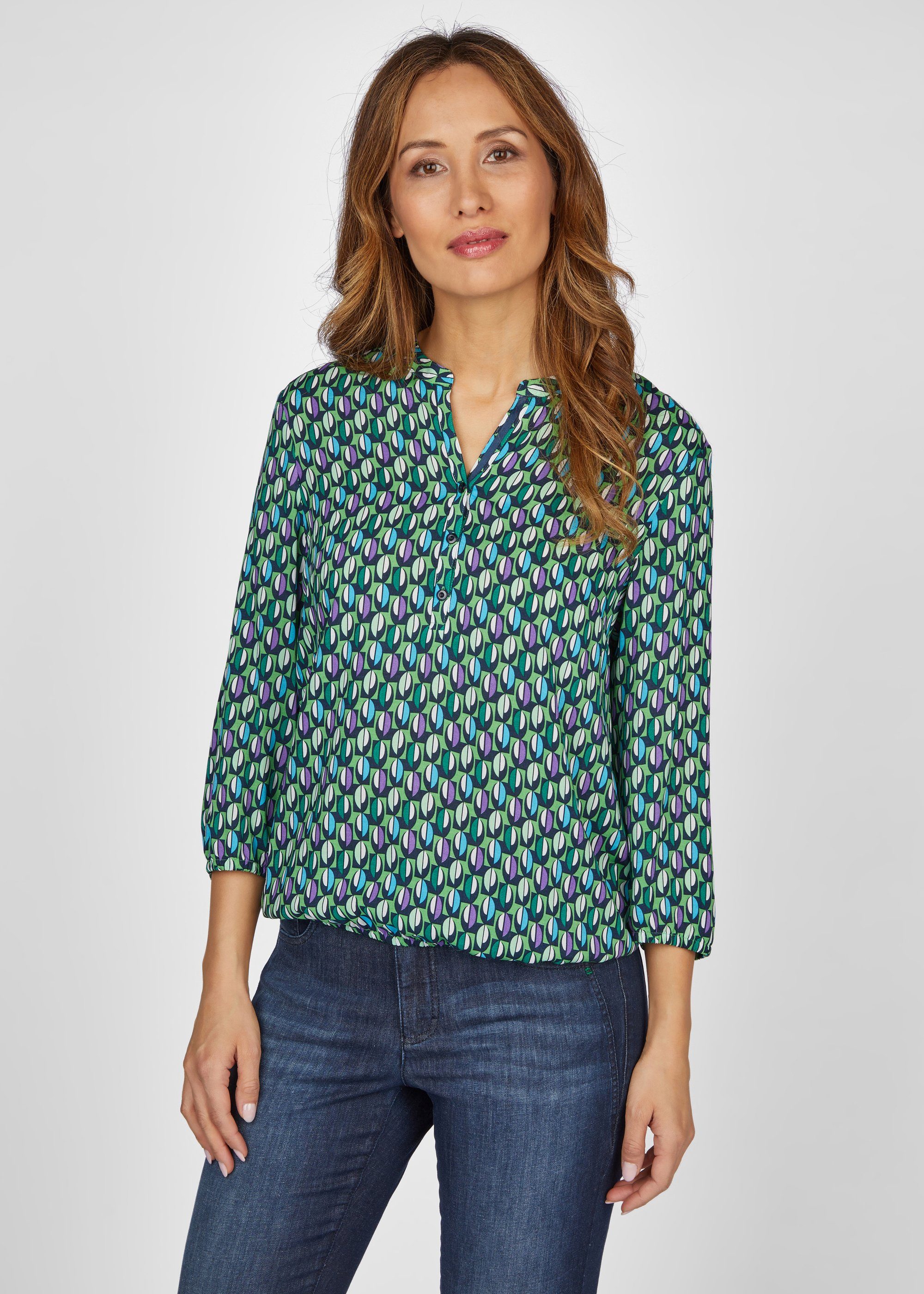 Weiße Bluse Mit Gummizug Am Saum Rabe Klassische Bluse RABE Bluse, Gummizug am Saumen und Ärmelabschluss