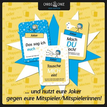 CARDS & CAKE Spiel, Kartenspiel Plappern oder Machen, Lustige Spiele für Kinder, Wahrheit oder Pflicht, Für Mädchen und