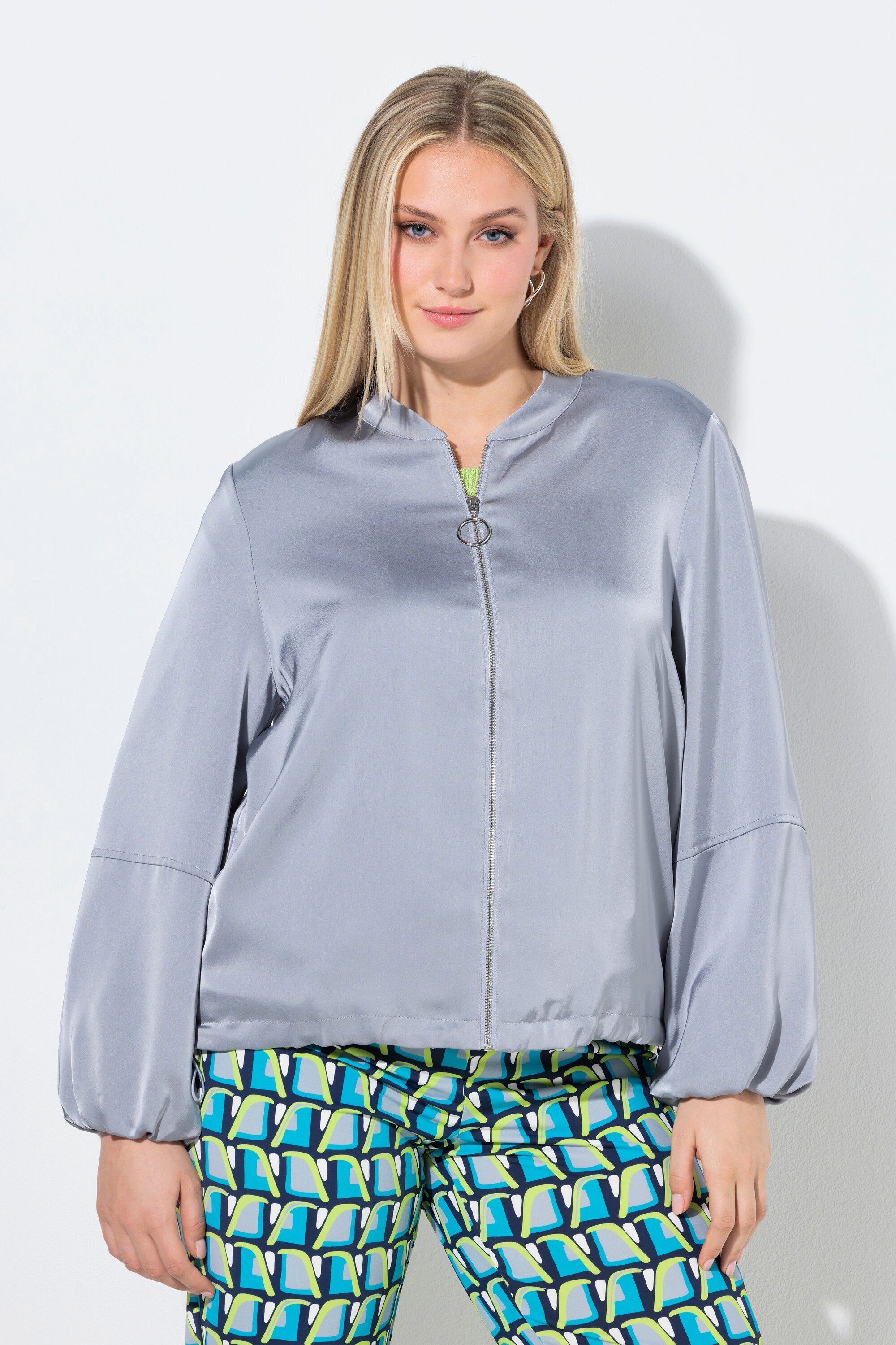 Kurzjacke Blouson mit Collegekragen Langarm