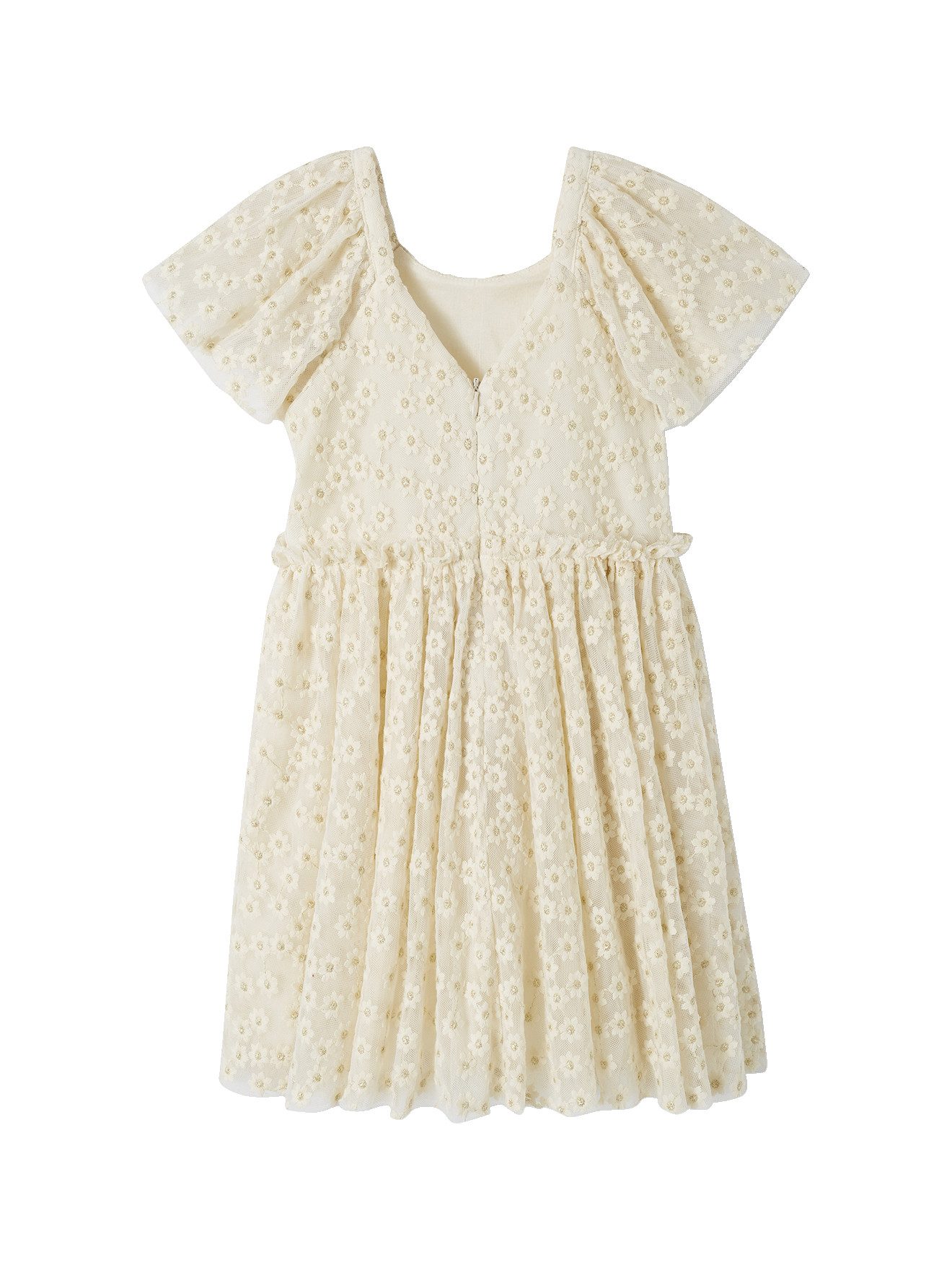 vertbaudet Minikleid Festliches Mädchen Tüllkleid mit Stickerei