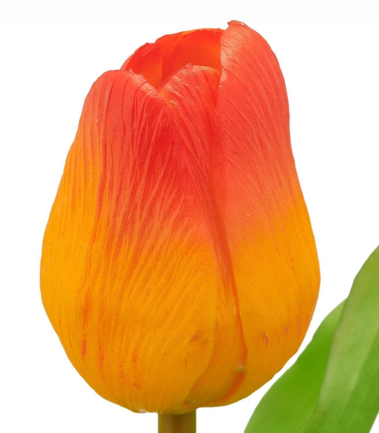 Kunstblume DARINE, Grün, Orange, Kunststoff, Tulpe, Gasper, Höhe 31 cm