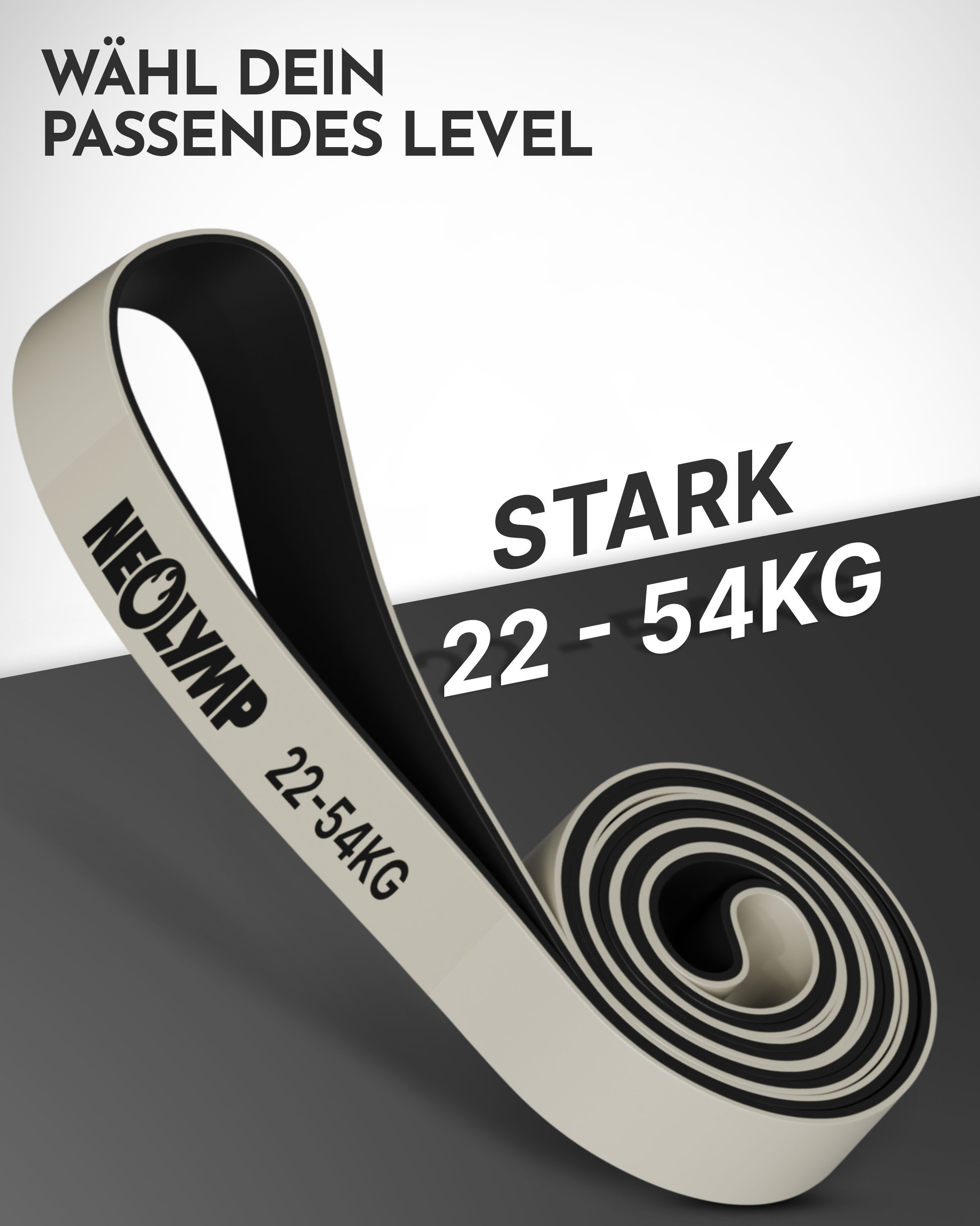 NEOLYMP Trainingsbänder Resistance Bands - Gym Zubehör für Ganzkörpertraining - Klimmzug Band, Kein Spannungsverlust,Hygienisch, Mehrschichtig, Naturlatex, Belastbar