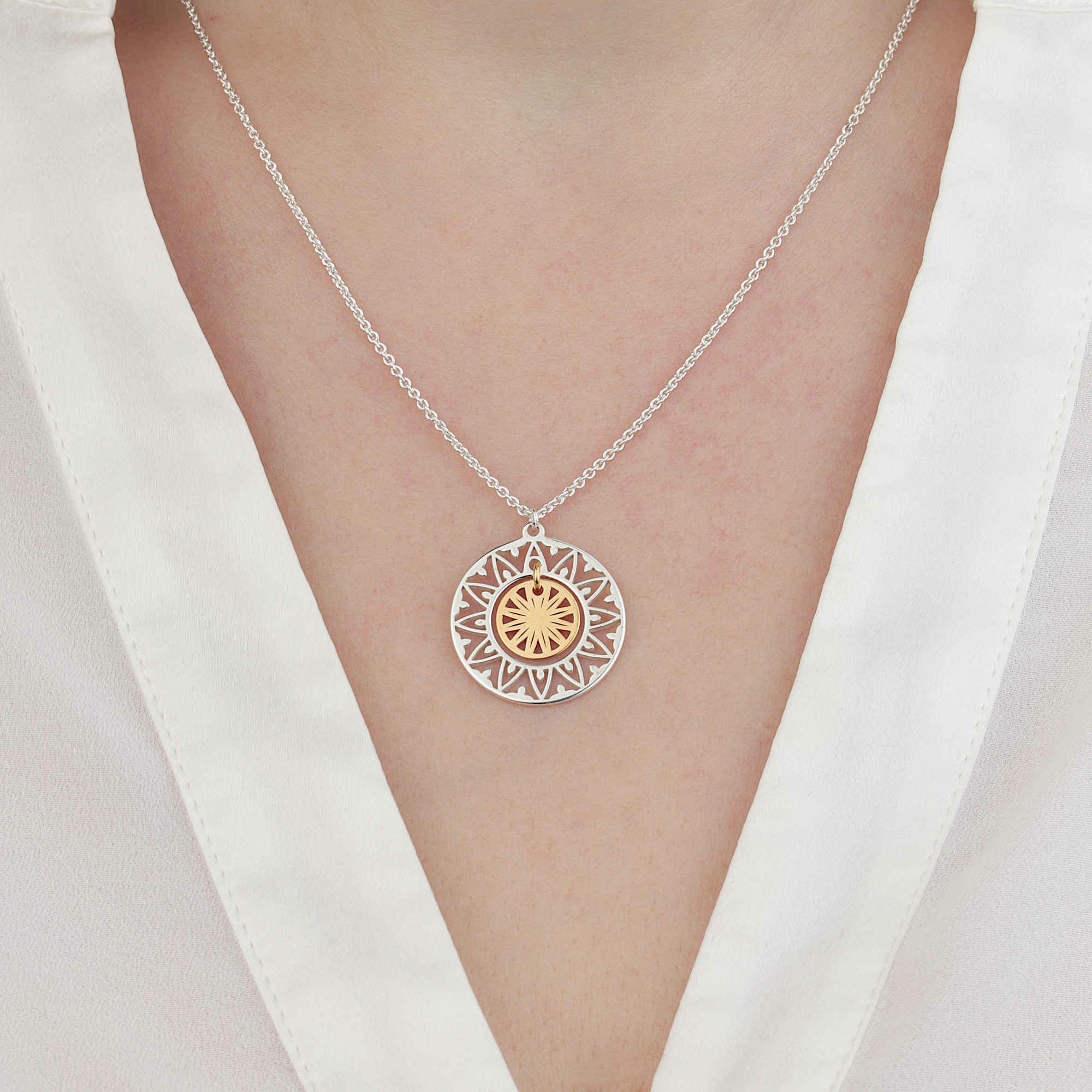 SCHOSCHON Kette mit Anhänger Halskette Sonne Anhänger 925 Silber günstig online kaufen