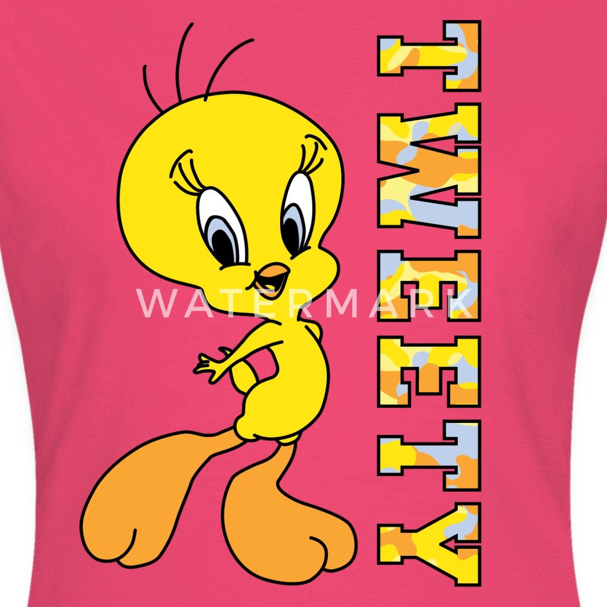 Spreadshirt T-Shirt Looney Tunes Tweety Camouflage günstig online kaufen