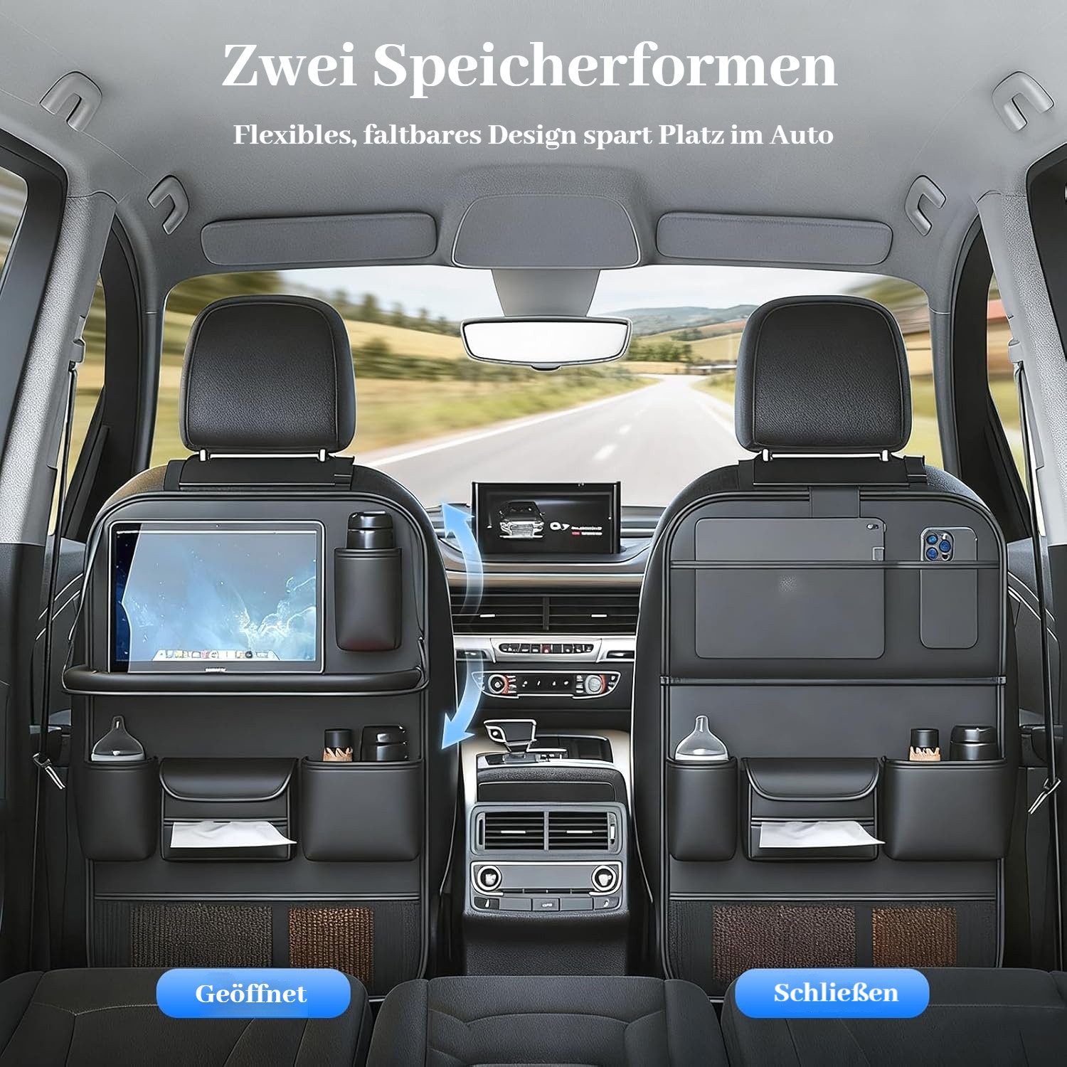 BlingBin Auto-Rückenlehnentasche Auto Tisch Kinder Rücksitz mit Faltbarem Tisch & Tablet-Halterung (1er Set, 1-tlg., 45 x 63,5cm), Auto Organizer Kinder,Kinders – Bild 4 von 5
