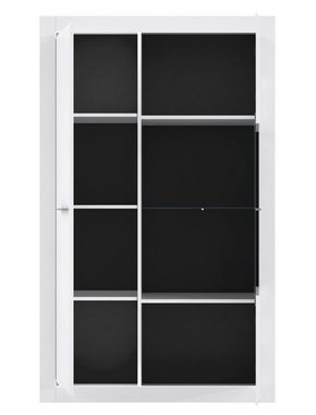 expendio Vitrine Livorno 3 weiß Hochglanz 98x160x42 cm mit LED-Lichtleisten